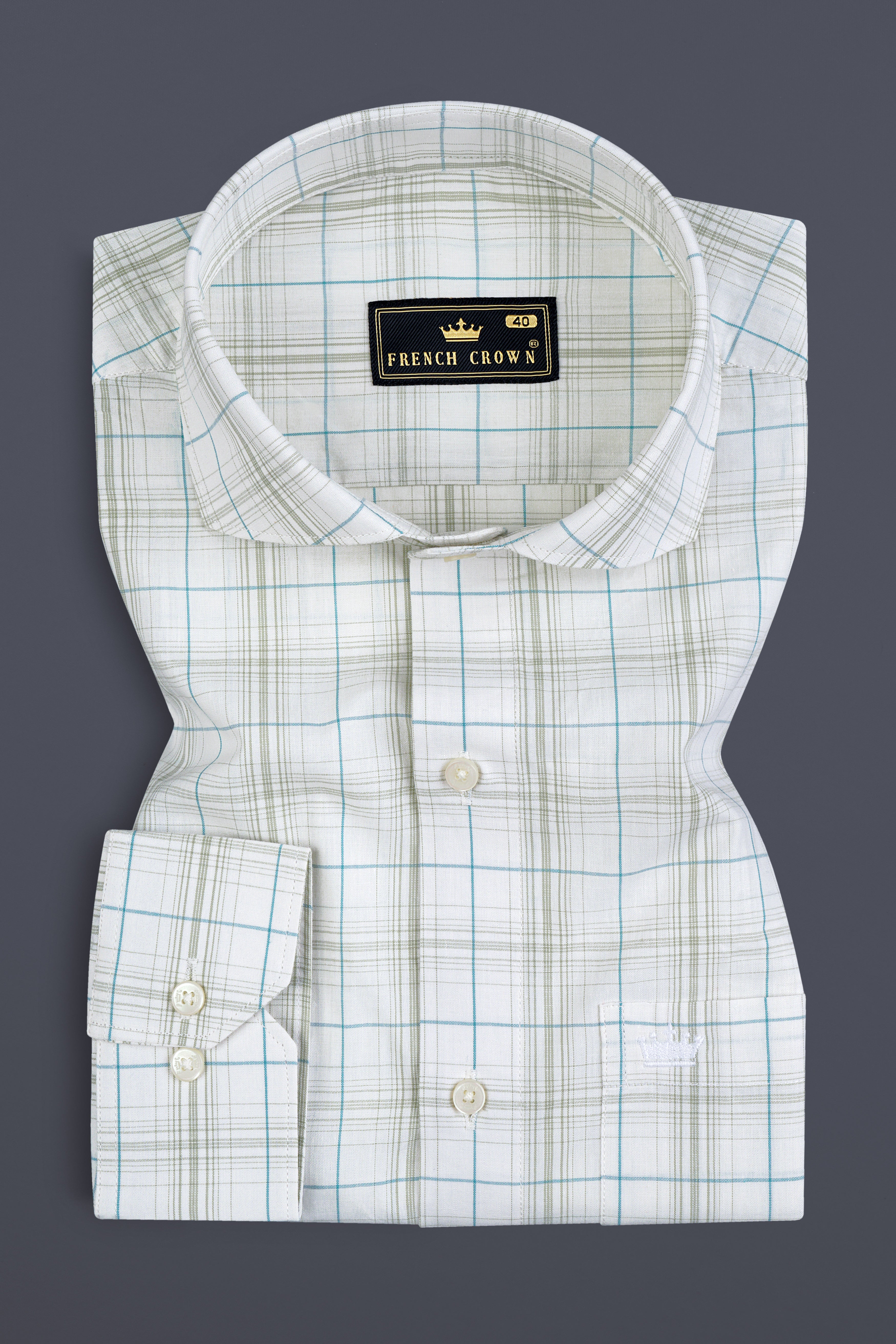 Platinum Gray And Glacier Blue Checkered Giza Cotton Shirt 12828-CA-38, 12828-CA-H-38, 12828-CA-39, 12828-CA-H-39, 12828-CA-40, 12828-CA-H-40, 12828-CA-42, 12828-CA-H-42, 12828-CA-44, 12828-CA-H-44, 12828-CA-46, 12828-CA-H-46, 12828-CA-48, 12828-CA-H-48, 12828-CA-50, 12828-CA-H-50, 12828-CA-52, 12828-CA-H-52