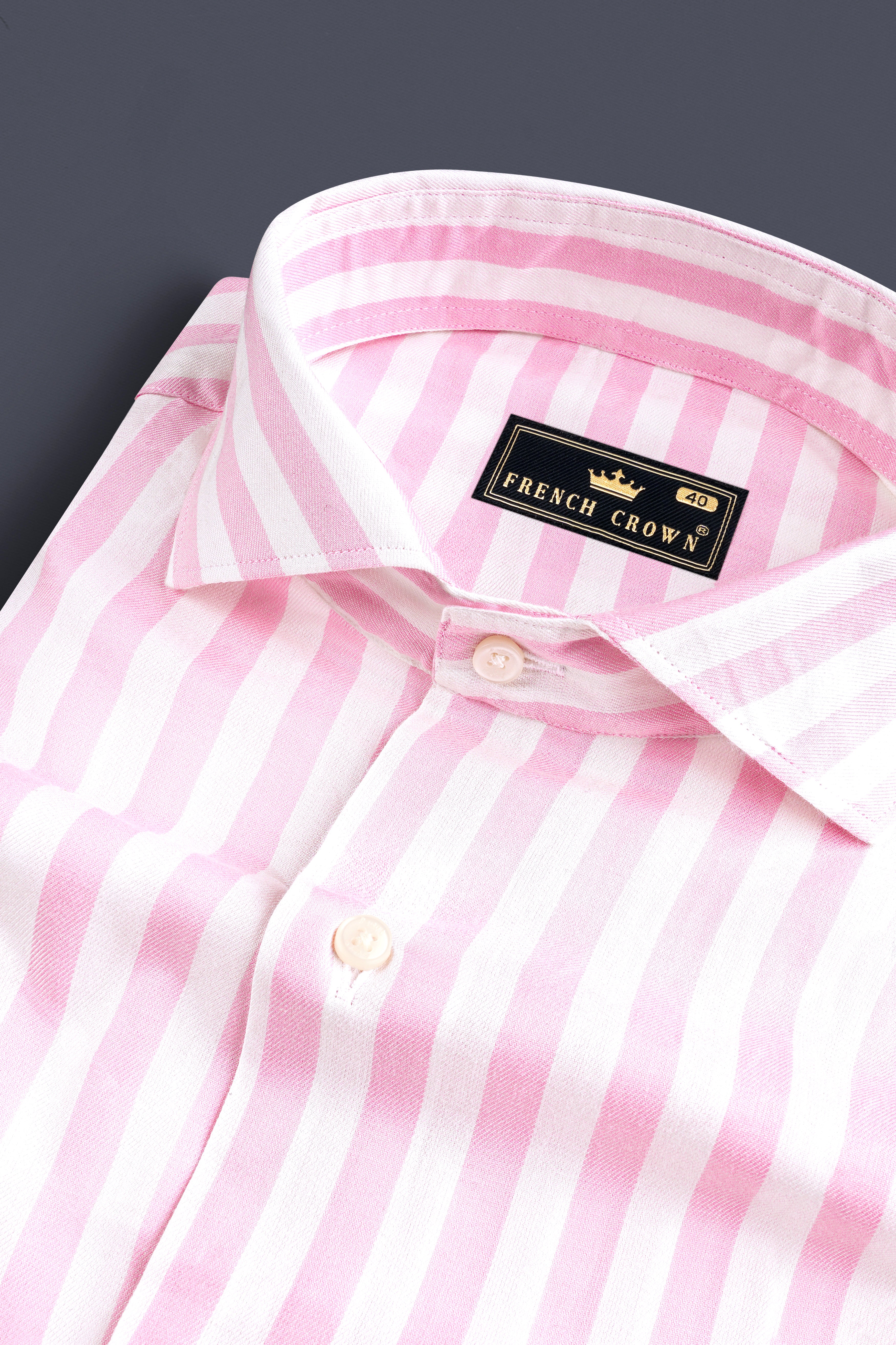 Carousel Pink With Bright White Stripes Twill Giza Cotton Shirt 12834-CA-38, 12834-CA-H-38, 12834-CA-39, 12834-CA-H-39, 12834-CA-40, 12834-CA-H-40, 12834-CA-42, 12834-CA-H-42, 12834-CA-44, 12834-CA-H-44, 12834-CA-46, 12834-CA-H-46, 12834-CA-48, 12834-CA-H-48, 12834-CA-50, 12834-CA-H-50, 12834-CA-52, 12834-CA-H-52