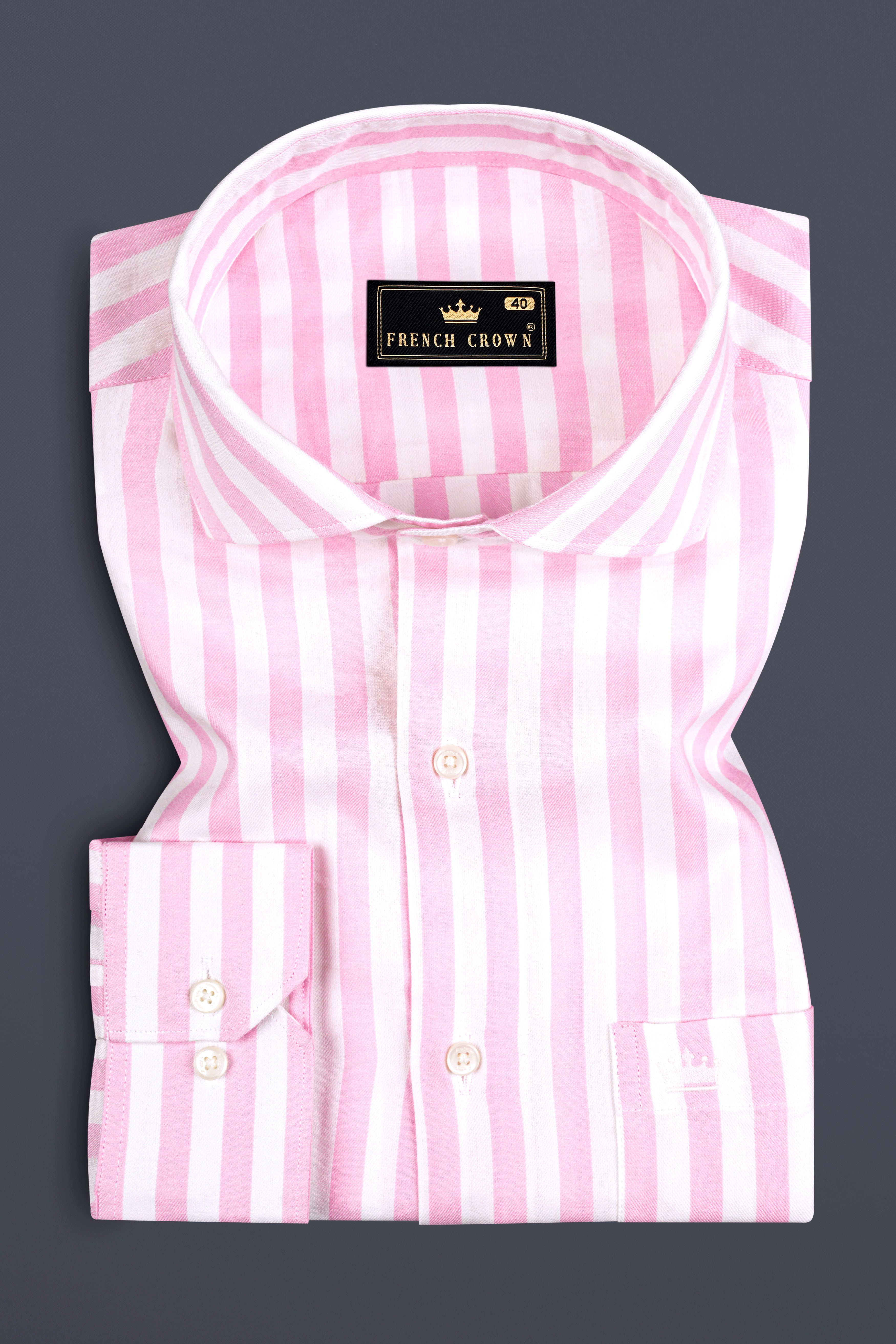 Carousel Pink With Bright White Stripes Twill Giza Cotton Shirt 12834-CA-38, 12834-CA-H-38, 12834-CA-39, 12834-CA-H-39, 12834-CA-40, 12834-CA-H-40, 12834-CA-42, 12834-CA-H-42, 12834-CA-44, 12834-CA-H-44, 12834-CA-46, 12834-CA-H-46, 12834-CA-48, 12834-CA-H-48, 12834-CA-50, 12834-CA-H-50, 12834-CA-52, 12834-CA-H-52