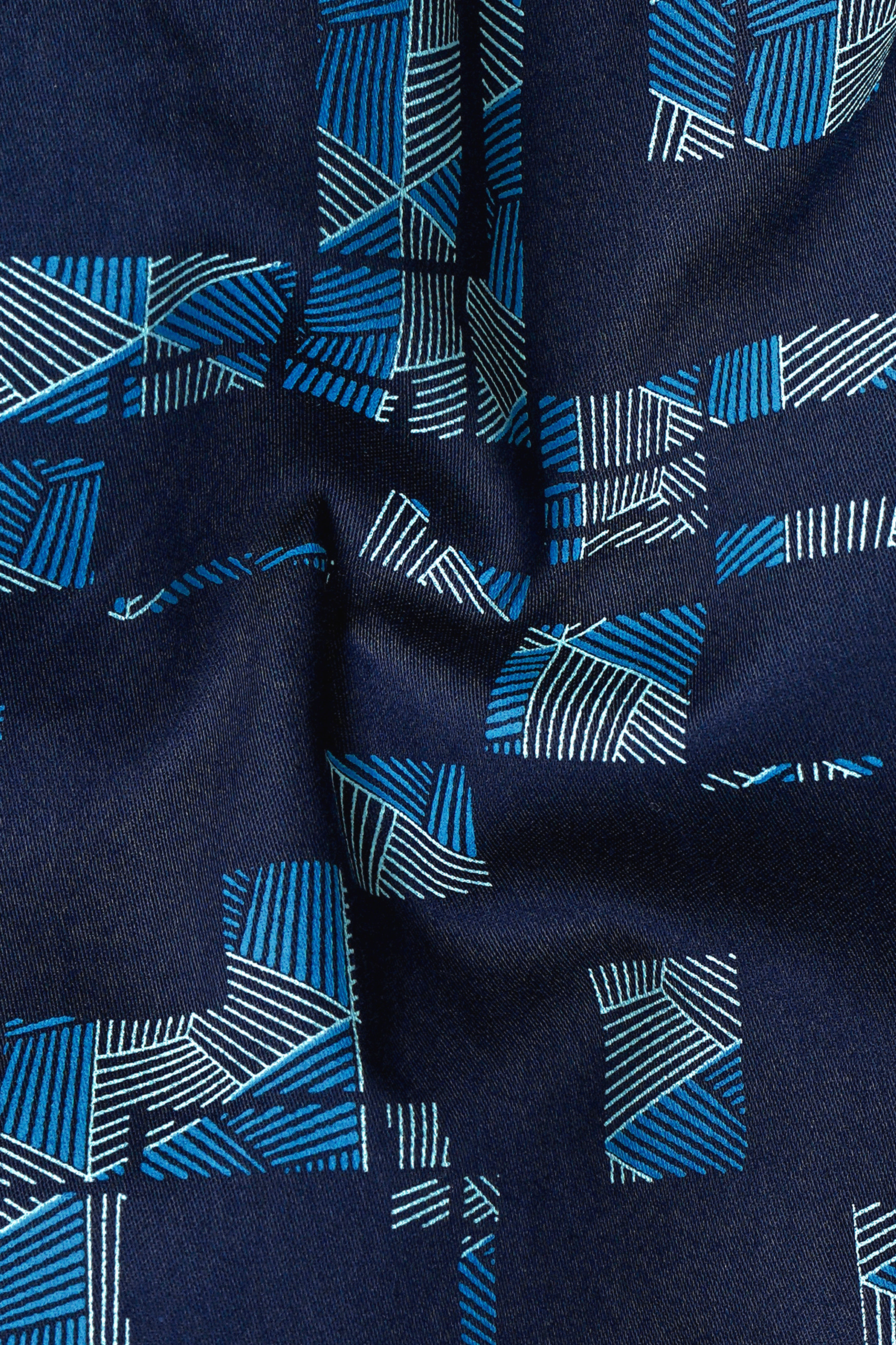 Tangaroa Blue Subtle Sheen Prints Super Soft Premium Cotton Shirt