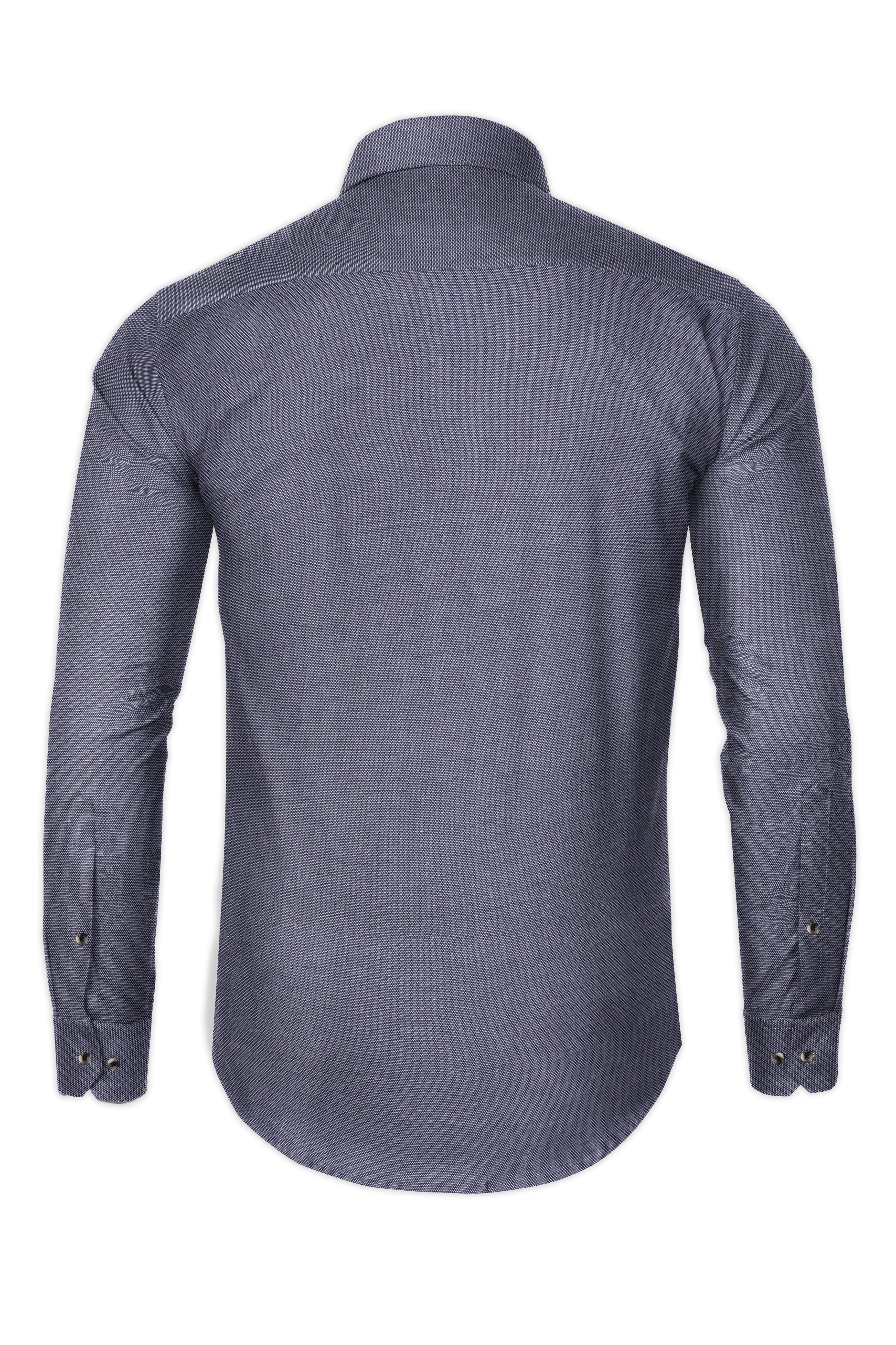 Gravel Gray Dobby Textured Premium Cotton Shirt