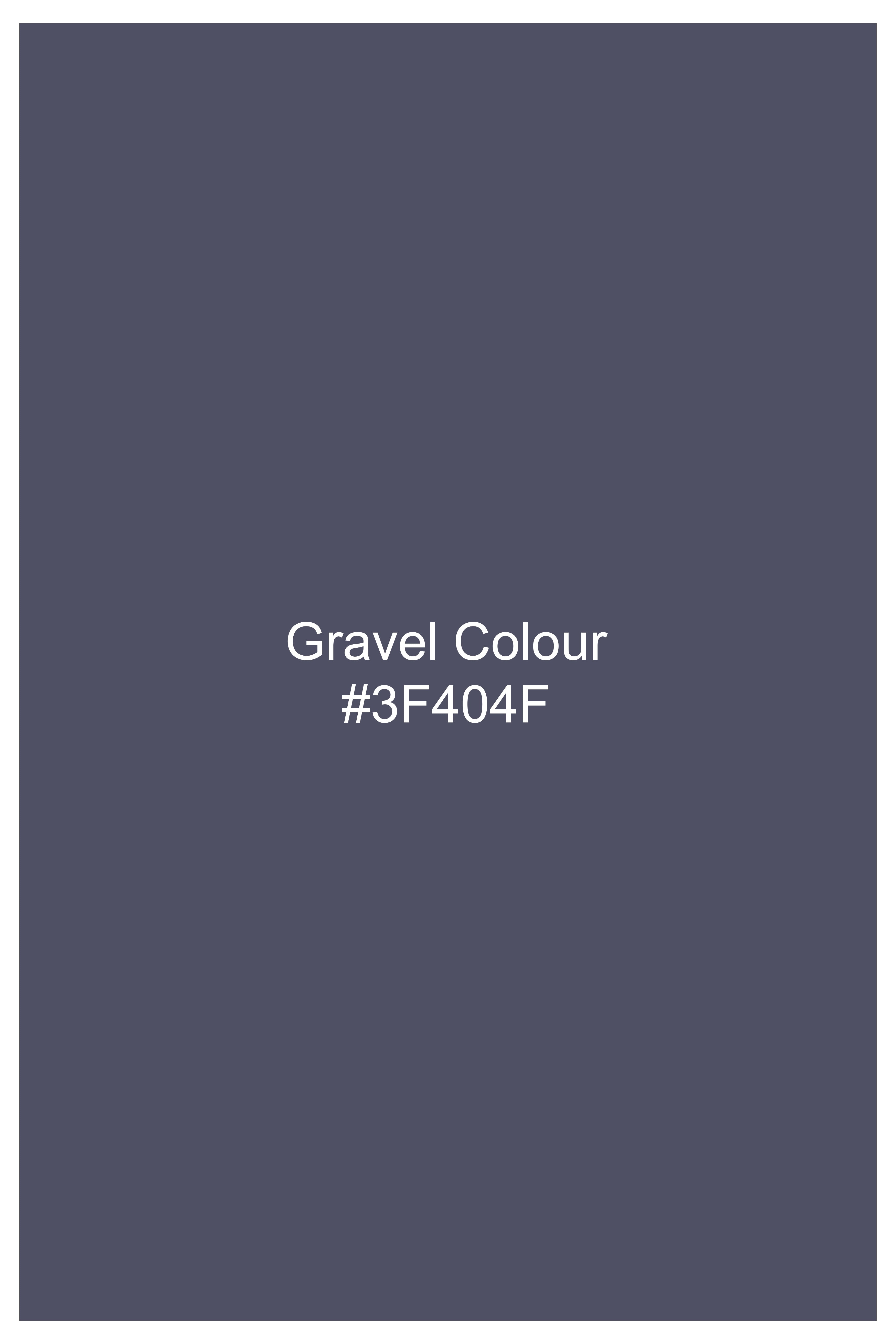 Gravel Gray Dobby Textured Premium Cotton Shirt