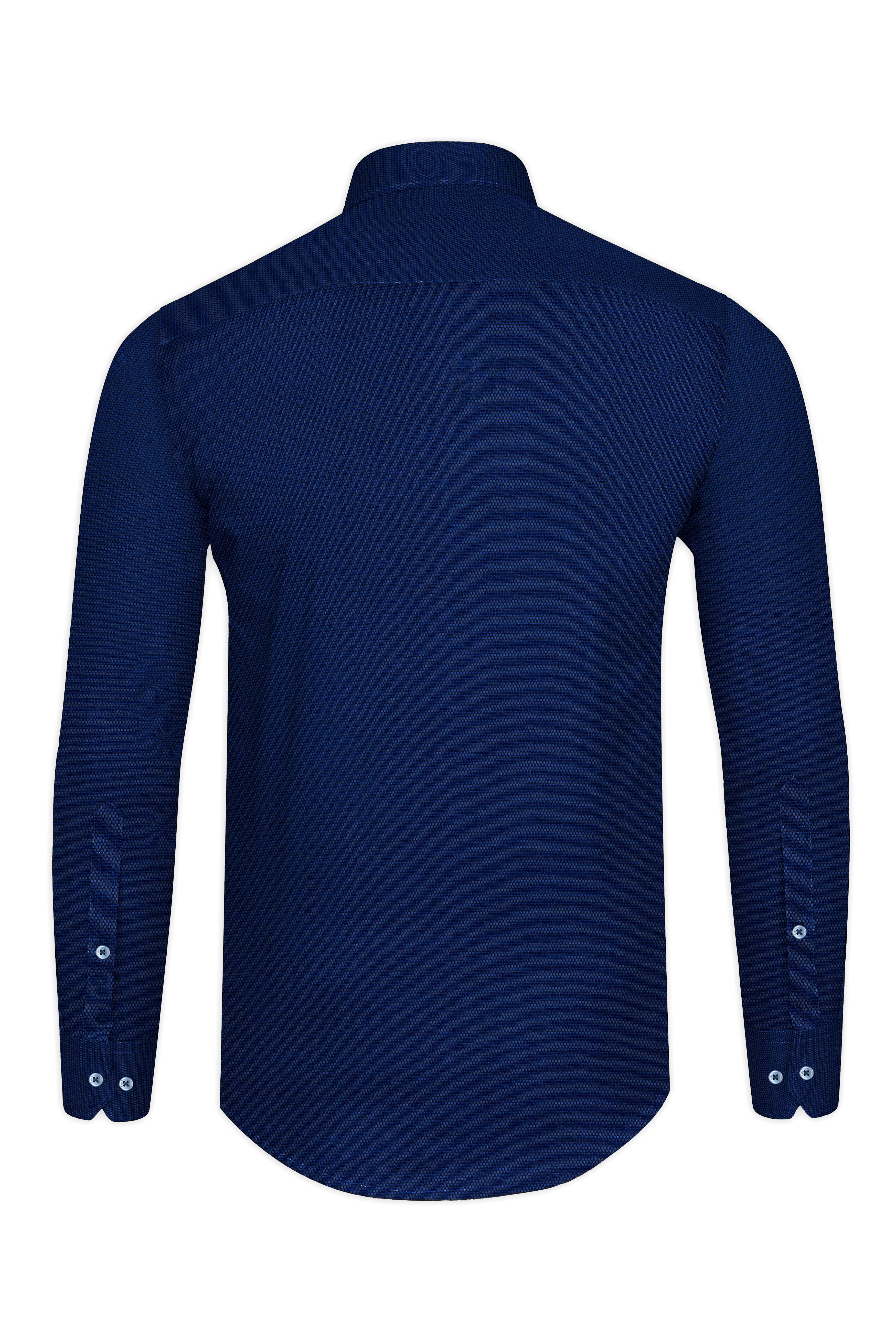 Stratos Blue Dobby Textured Premium Cotton Shirt