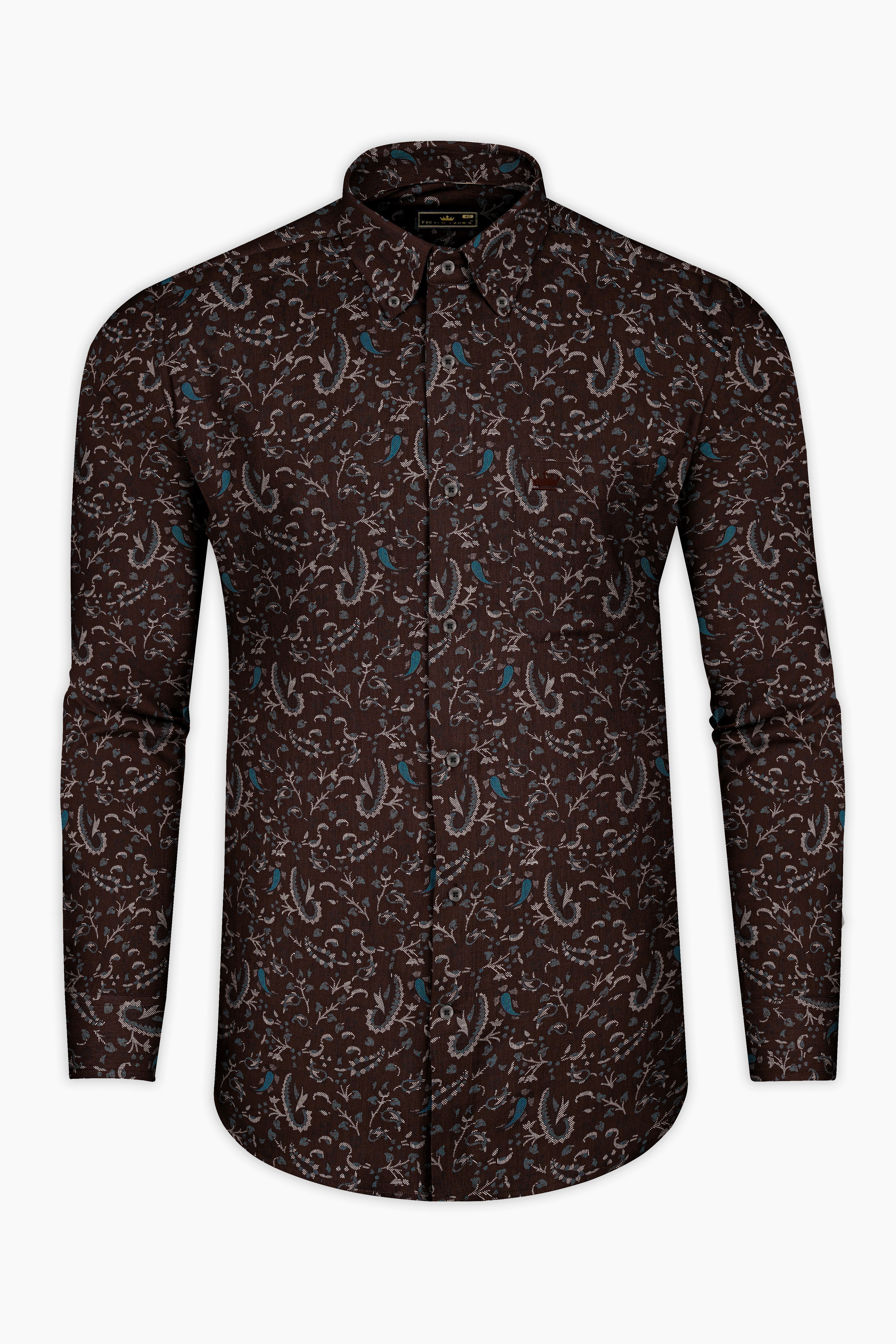 Eclipse Brown With Calypso Blue Subtle Sheen Prints Super Soft Premium Cotton Shirt 12840-BD-BLK-38, 12840-BD-BLK-H-38, 12840-BD-BLK-39, 12840-BD-BLK-H-39, 12840-BD-BLK-40, 12840-BD-BLK-H-40, 12840-BD-BLK-42, 12840-BD-BLK-H-42, 12840-BD-BLK-44, 12840-BD-BLK-H-44, 12840-BD-BLK-46, 12840-BD-BLK-H-46, 12840-BD-BLK-48, 12840-BD-BLK-H-48, 12840-BD-BLK-50, 12840-BD-BLK-H-50, 12840-BD-BLK-52, 12840-BD-BLK-H-52