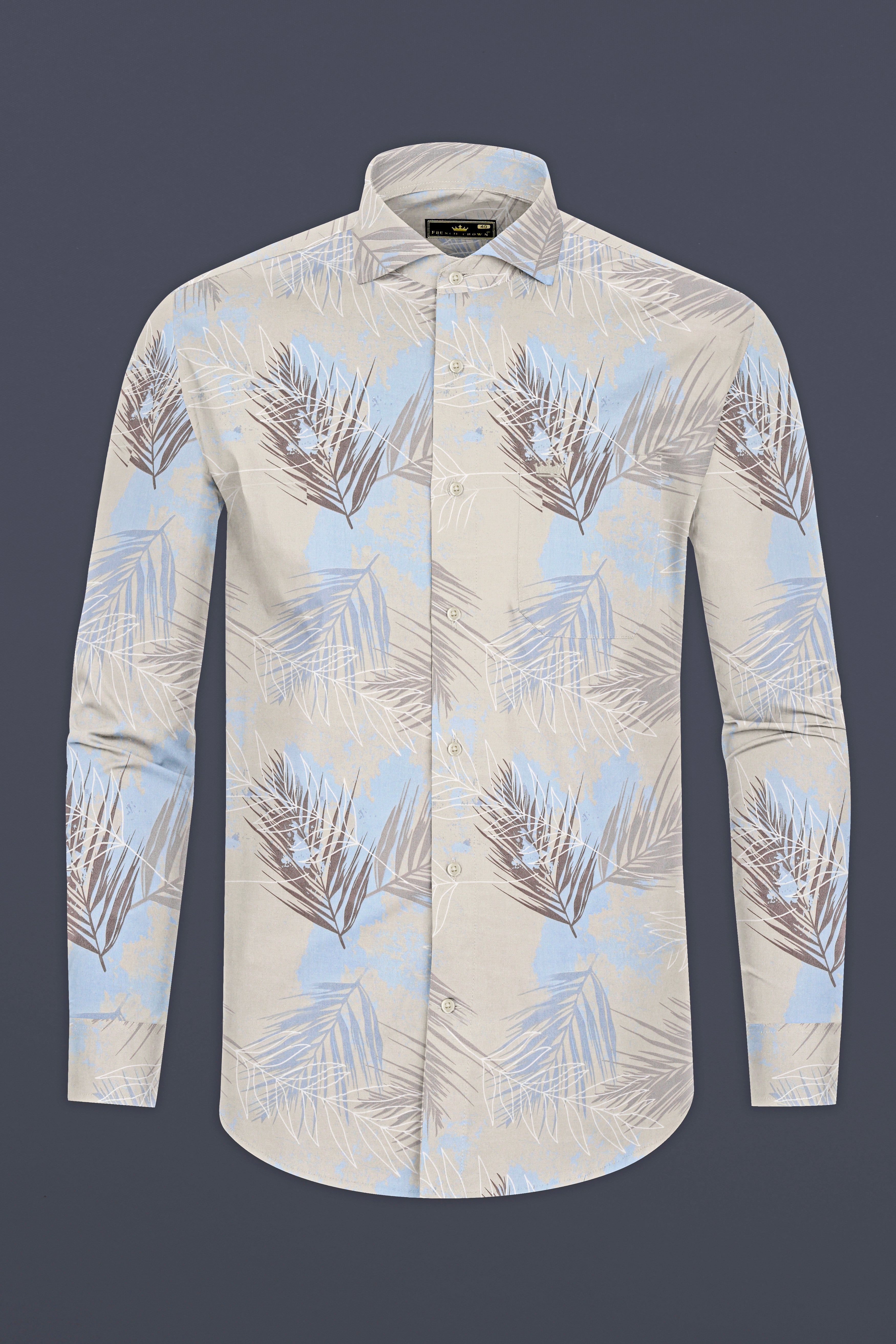 Cloud Cream With Botticelli Blue Tropical Printed Premium Giza Cotton Shirt 12846-CA-38, 12846-CA-H-38, 12846-CA-39, 12846-CA-H-39, 12846-CA-40, 12846-CA-H-40, 12846-CA-42, 12846-CA-H-42, 12846-CA-44, 12846-CA-H-44, 12846-CA-46, 12846-CA-H-46, 12846-CA-48, 12846-CA-H-48, 12846-CA-50, 12846-CA-H-50, 12846-CA-52, 12846-CA-H-52