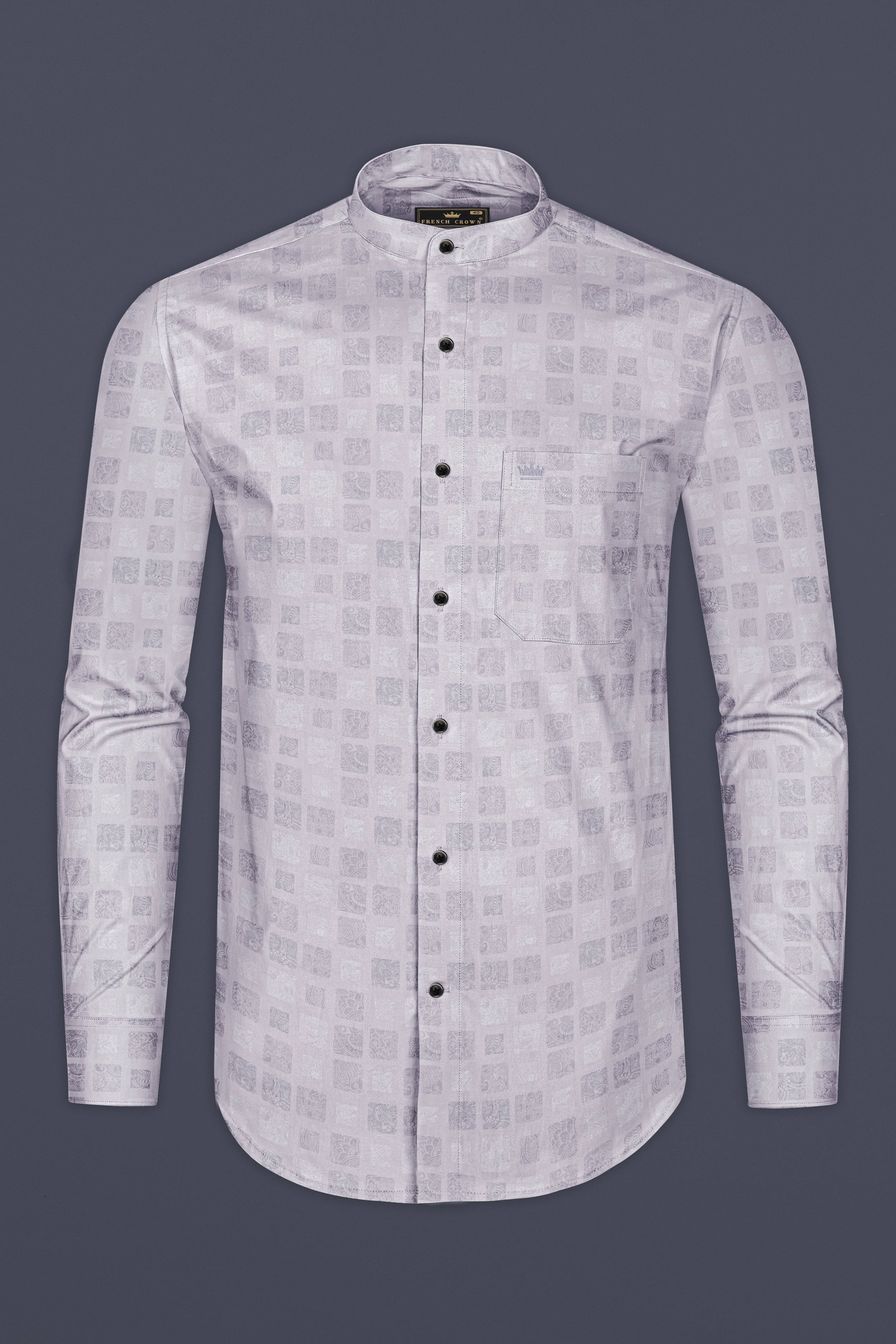 Casper Gray Box Like Printed Super Soft Premium Cotton Shirt