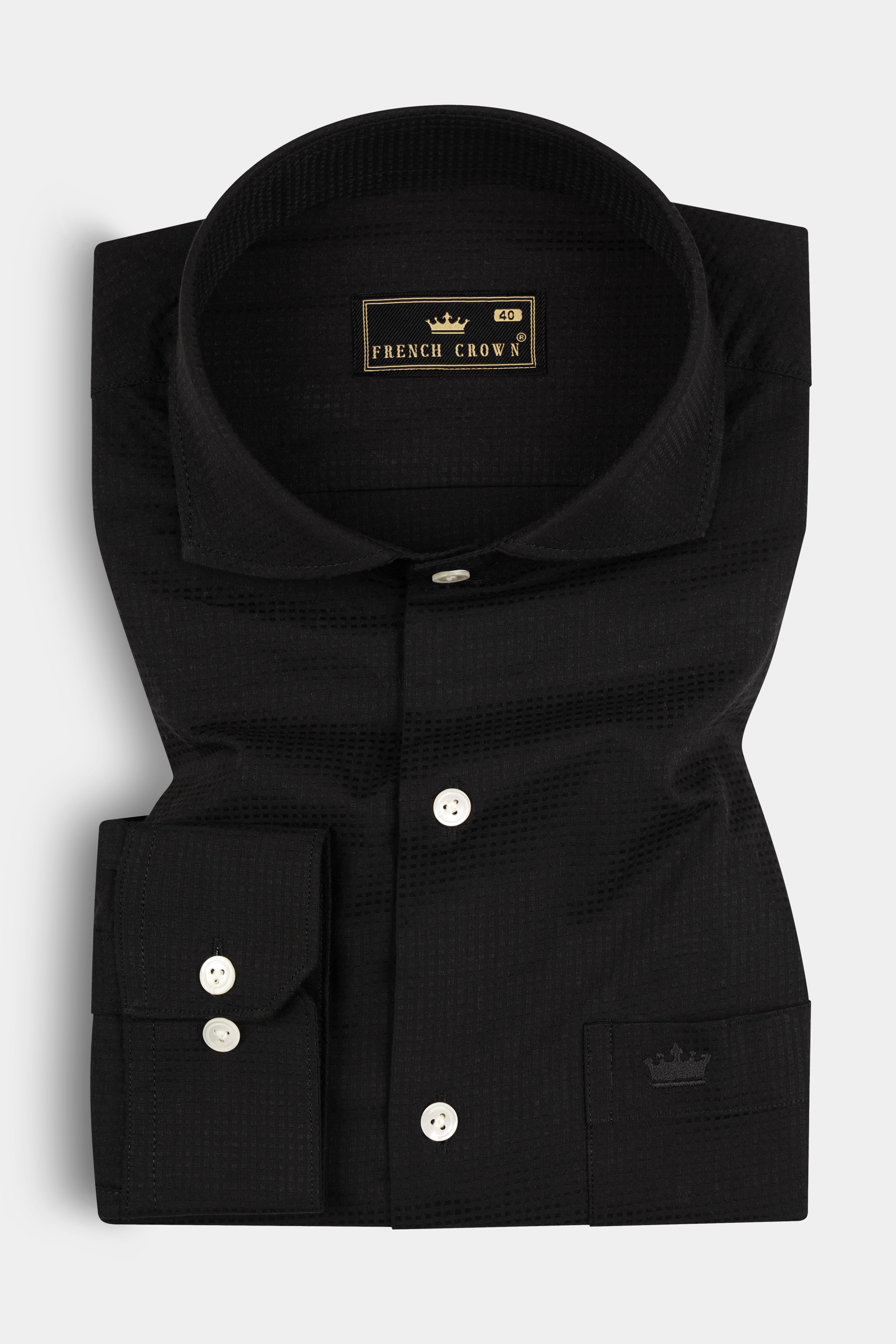 Jade Black Dobby Textured Premium Cotton Shirt 12852-CA-38, 12852-CA-H-38, 12852-CA-39, 12852-CA-H-39, 12852-CA-40, 12852-CA-H-40, 12852-CA-42, 12852-CA-H-42, 12852-CA-44, 12852-CA-H-44, 12852-CA-46, 12852-CA-H-46, 12852-CA-48, 12852-CA-H-48, 12852-CA-50, 12852-CA-H-50, 12852-CA-52, 12852-CA-H-52