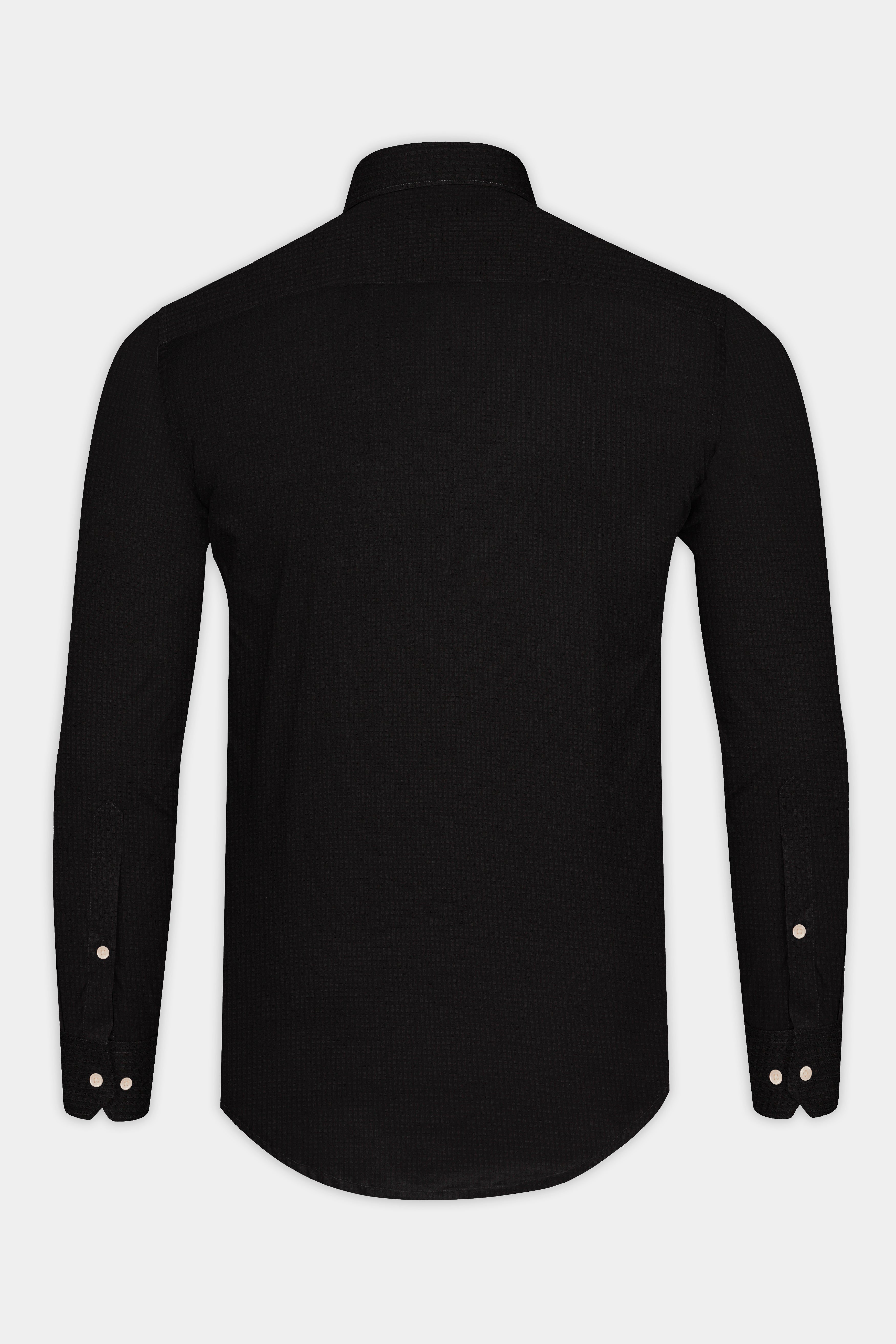 Jade Black Dobby Textured Premium Cotton Shirt