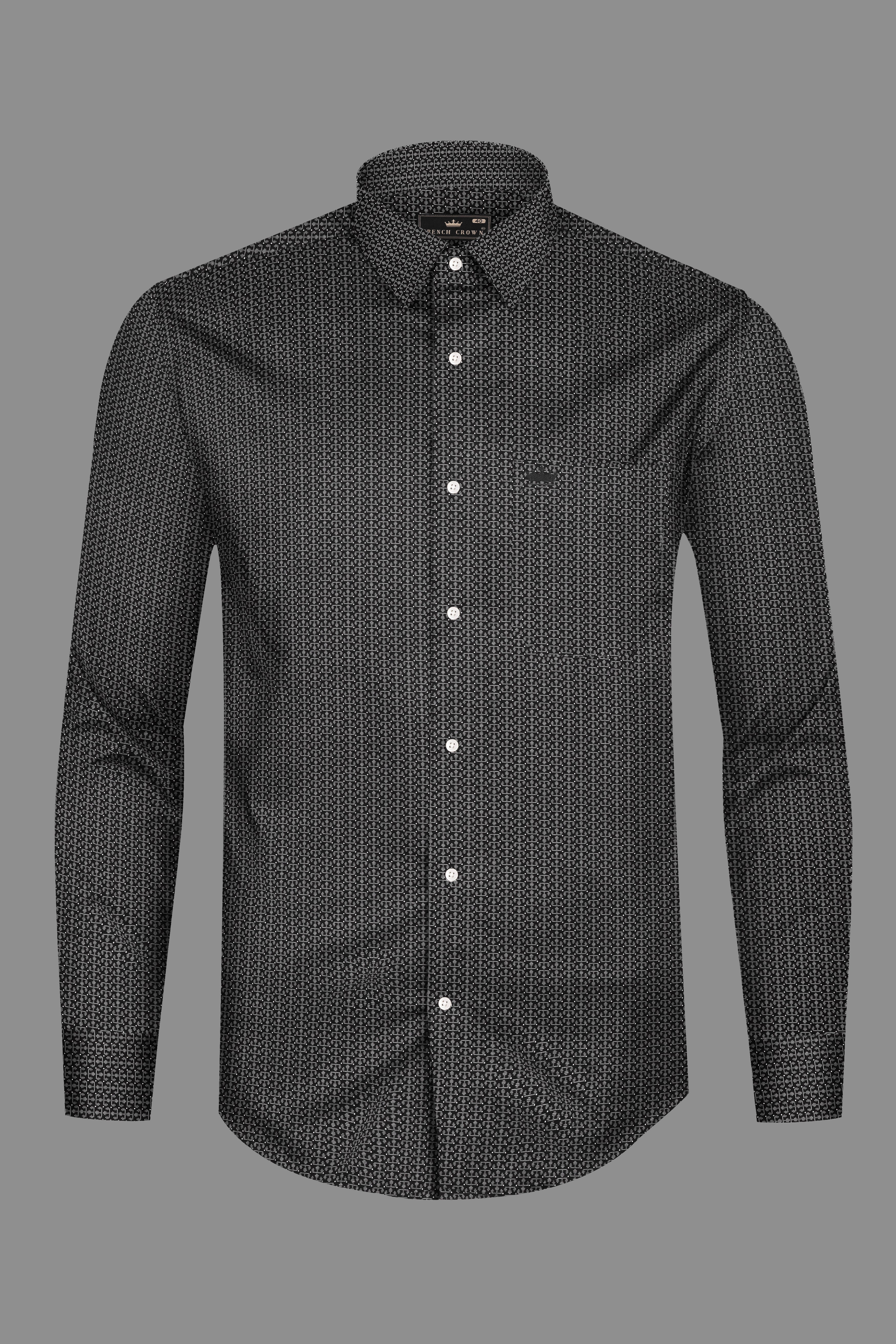 Cabin Black Printed Giza Cotton Shirt 12854-38, 12854-H-38, 12854-39, 12854-H-39, 12854-40, 12854-H-40, 12854-42, 12854-H-42, 12854-44, 12854-H-44, 12854-46, 12854-H-46, 12854-48, 12854-H-48, 12854-50, 12854-H-50, 12854-52, 12854-H-52