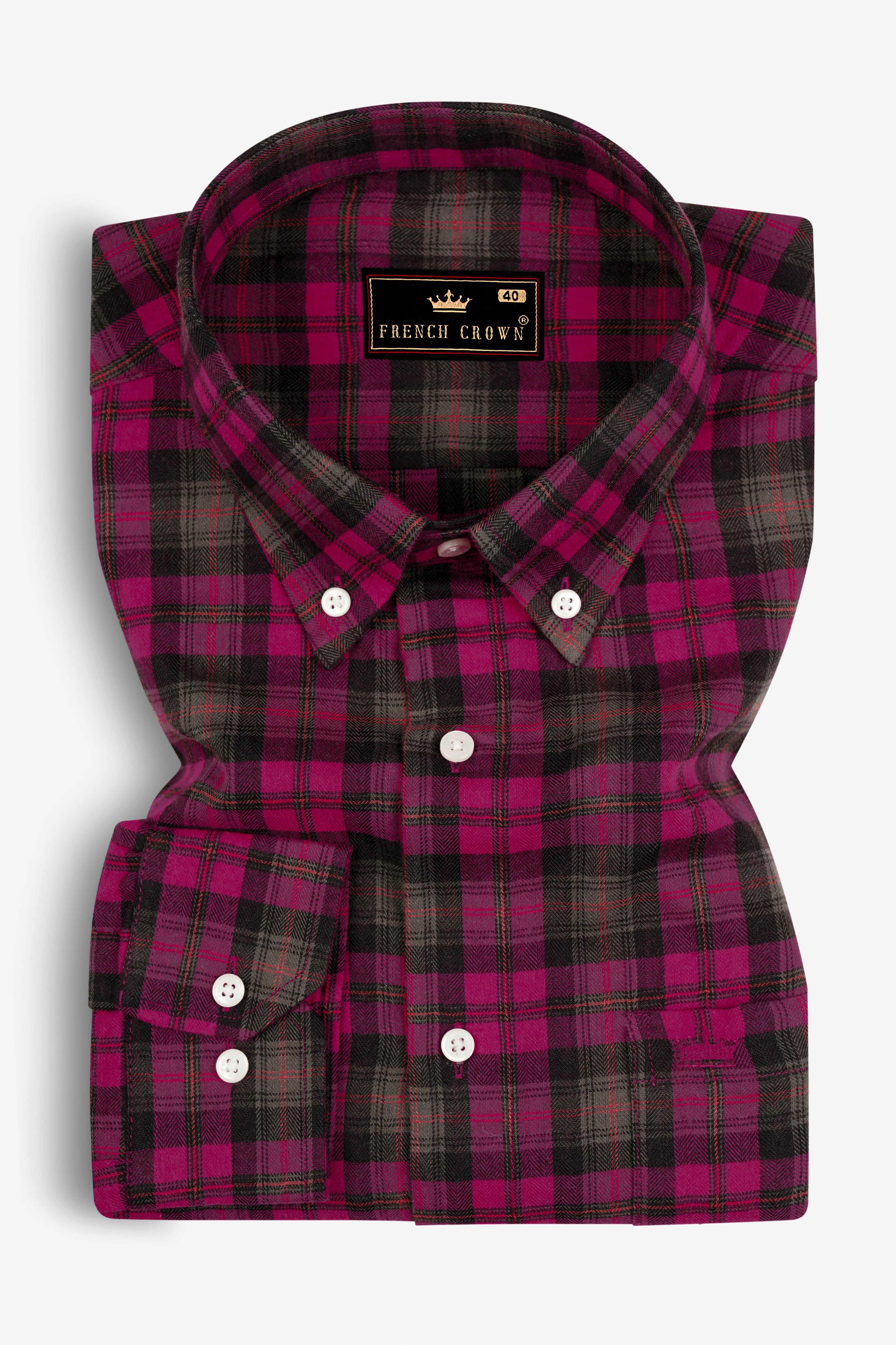 Flirt Pink with Birch Brown Plaid Herringbone Shirt 12855-BD-38, 12855-BD-H-38, 12855-BD-39, 12855-BD-H-39, 12855-BD-40, 12855-BD-H-40, 12855-BD-42, 12855-BD-H-42, 12855-BD-44, 12855-BD-H-44, 12855-BD-46, 12855-BD-H-46, 12855-BD-48, 12855-BD-H-48, 12855-BD-50, 12855-BD-H-50, 12855-BD-52, 12855-BD-H-52