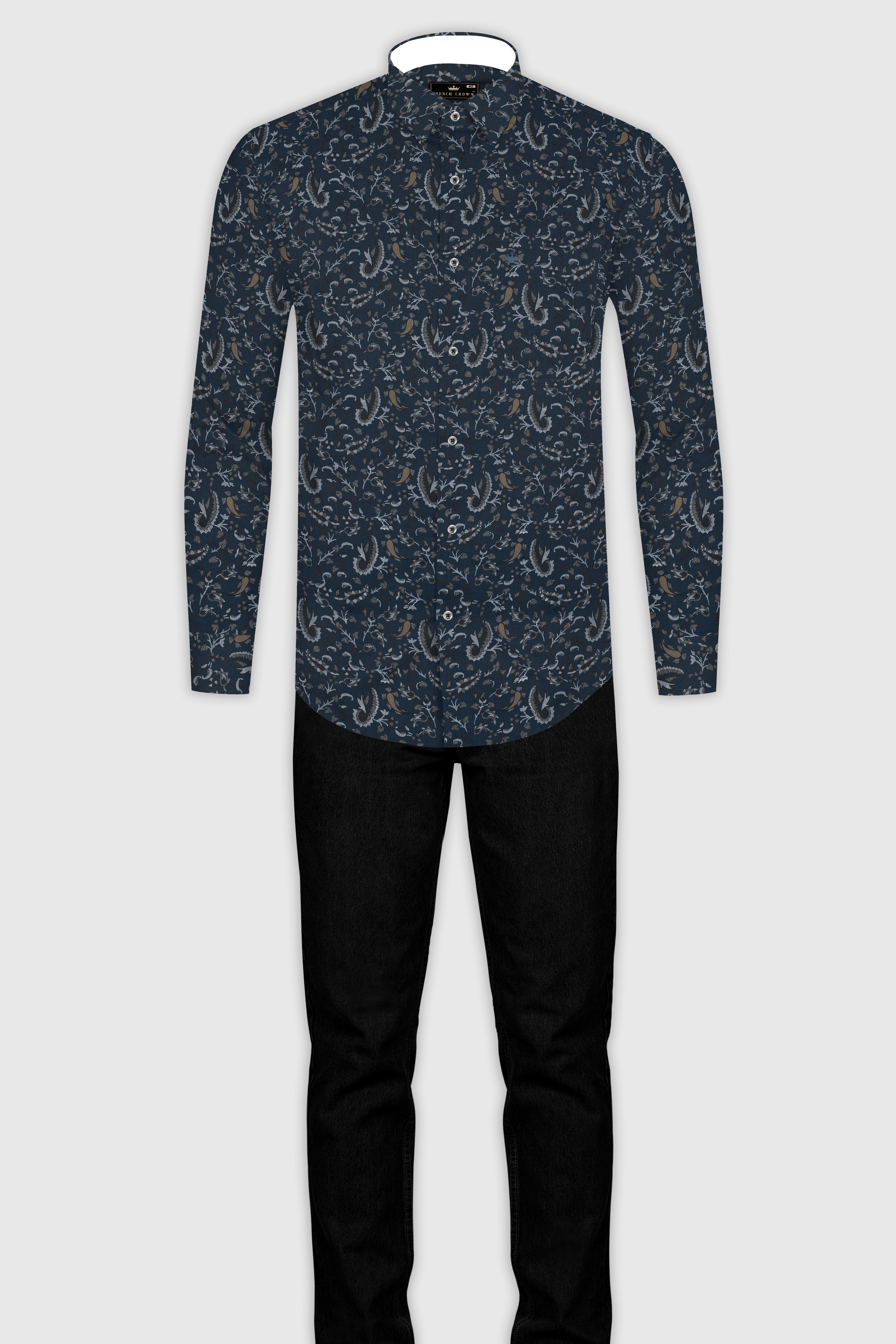 Nile Blue Leaf Printed Super Soft Premium Cotton Shirt 12859-BLK-CP-38, 12859-BLK-CP-H-38, 12859-BLK-CP-39, 12859-BLK-CP-H-39, 12859-BLK-CP-40, 12859-BLK-CP-H-40, 12859-BLK-CP-42, 12859-BLK-CP-H-42, 12859-BLK-CP-44, 12859-BLK-CP-H-44, 12859-BLK-CP-46, 12859-BLK-CP-H-46, 12859-BLK-CP-48, 12859-BLK-CP-H-48, 12859-BLK-CP-50, 12859-BLK-CP-H-50, 12859-BLK-CP-52, 12859-BLK-CP-H-52