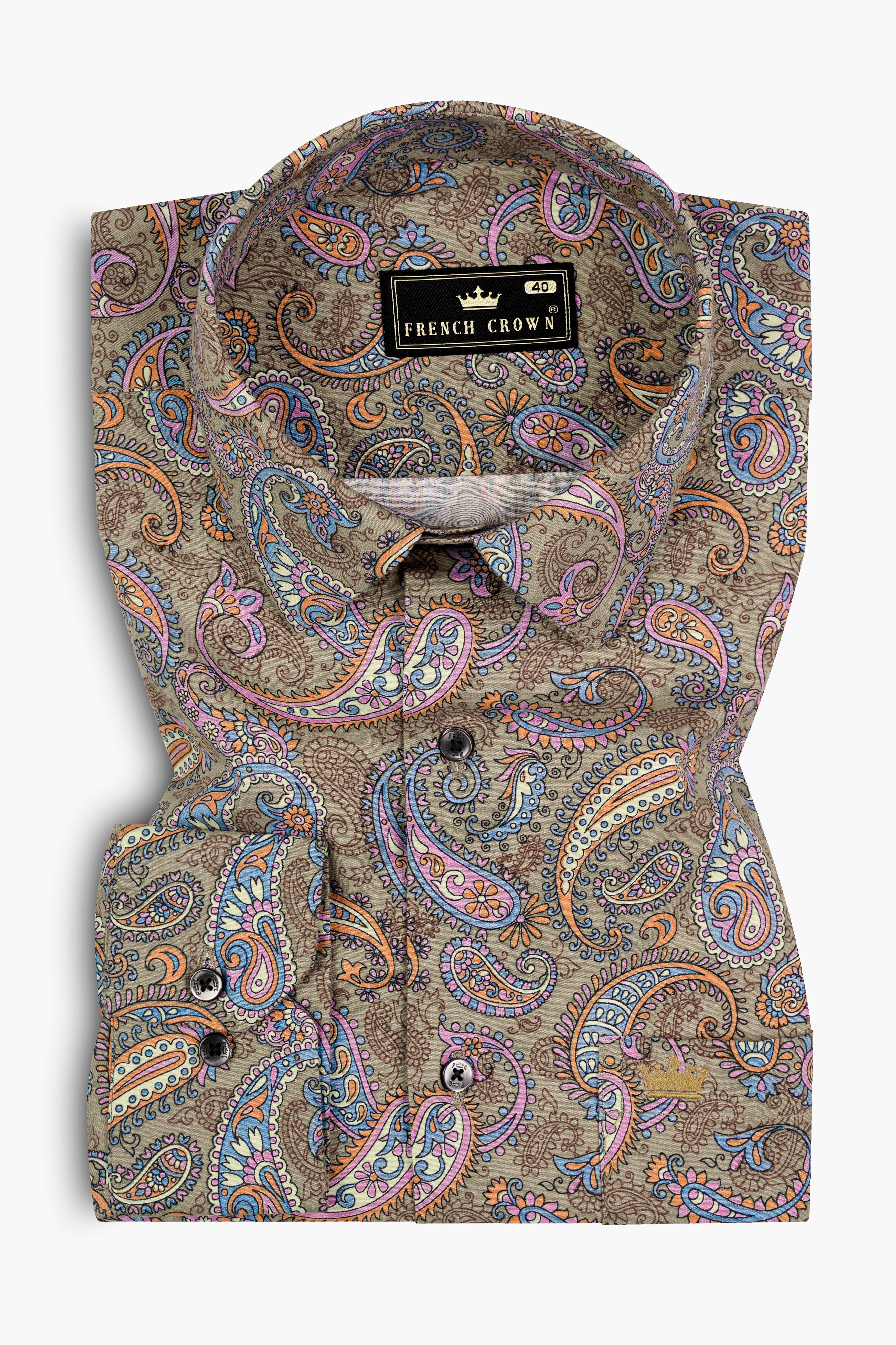 Tallow Cream with Wild Blue and Viola Pin Paisley Printed Super Soft Premium Cotton Shirt 12860-BLK-38, 12860-BLK-H-38, 12860-BLK-39, 12860-BLK-H-39, 12860-BLK-40, 12860-BLK-H-40, 12860-BLK-42, 12860-BLK-H-42, 12860-BLK-44, 12860-BLK-H-44, 12860-BLK-46, 12860-BLK-H-46, 12860-BLK-48, 12860-BLK-H-48, 12860-BLK-50, 12860-BLK-H-50, 12860-BLK-52, 12860-BLK-H-52