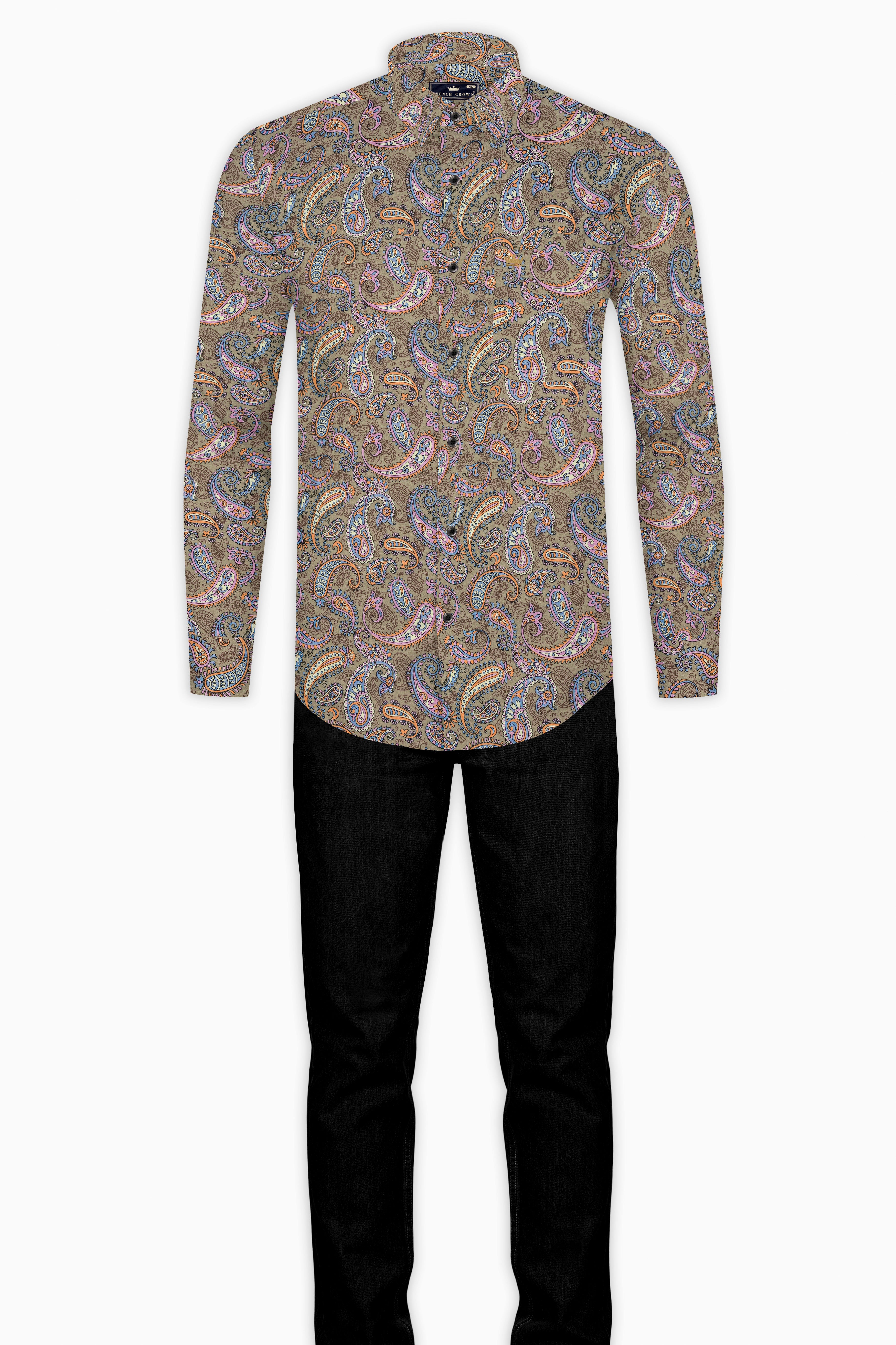 Tallow Cream with Wild Blue and Viola Pin Paisley Printed Super Soft Premium Cotton Shirt 12860-BLK-38, 12860-BLK-H-38, 12860-BLK-39, 12860-BLK-H-39, 12860-BLK-40, 12860-BLK-H-40, 12860-BLK-42, 12860-BLK-H-42, 12860-BLK-44, 12860-BLK-H-44, 12860-BLK-46, 12860-BLK-H-46, 12860-BLK-48, 12860-BLK-H-48, 12860-BLK-50, 12860-BLK-H-50, 12860-BLK-52, 12860-BLK-H-52