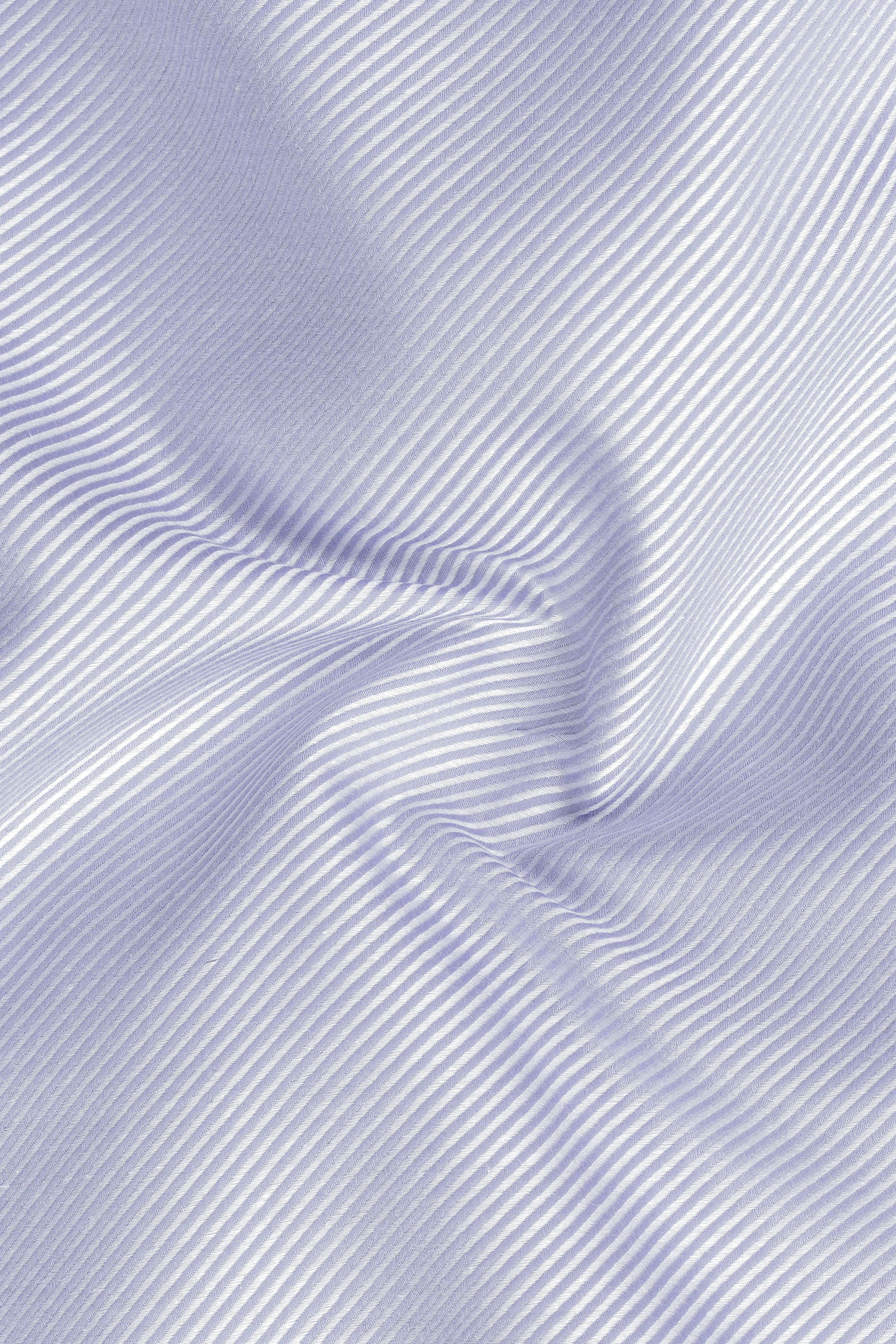 Periwinkle Blue Pin Striped Twill Giza Cotton Shirt