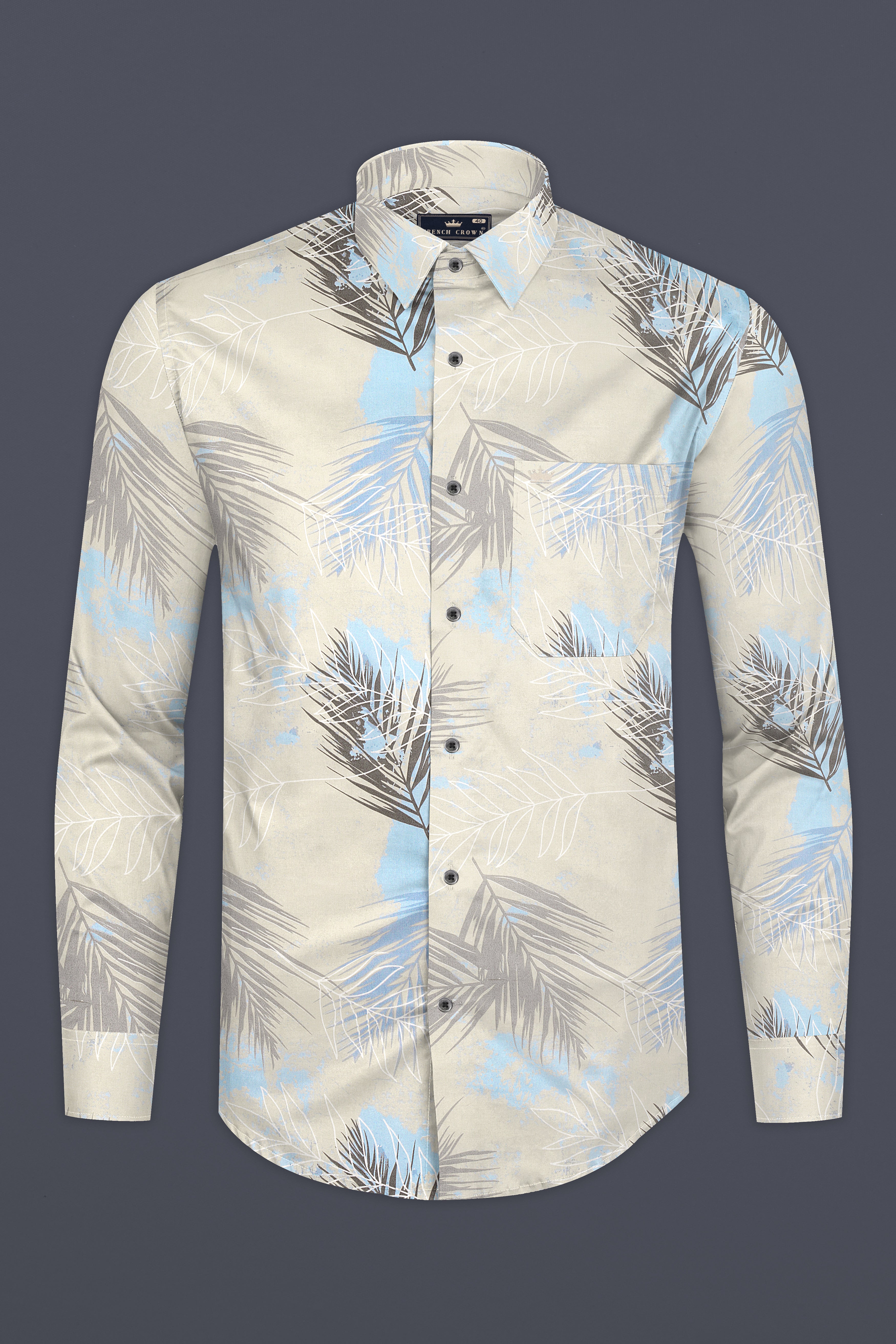 Moon Mist Grey Feather Printed Giza Cotton Shirt 12883-BLK-38, 12883-BLK-H-38, 12883-BLK-39, 12883-BLK-H-39, 12883-BLK-40, 12883-BLK-H-40, 12883-BLK-42, 12883-BLK-H-42, 12883-BLK-44, 12883-BLK-H-44, 12883-BLK-46, 12883-BLK-H-46, 12883-BLK-48, 12883-BLK-H-48, 12883-BLK-50, 12883-BLK-H-50, 12883-BLK-52, 12883-BLK-H-52