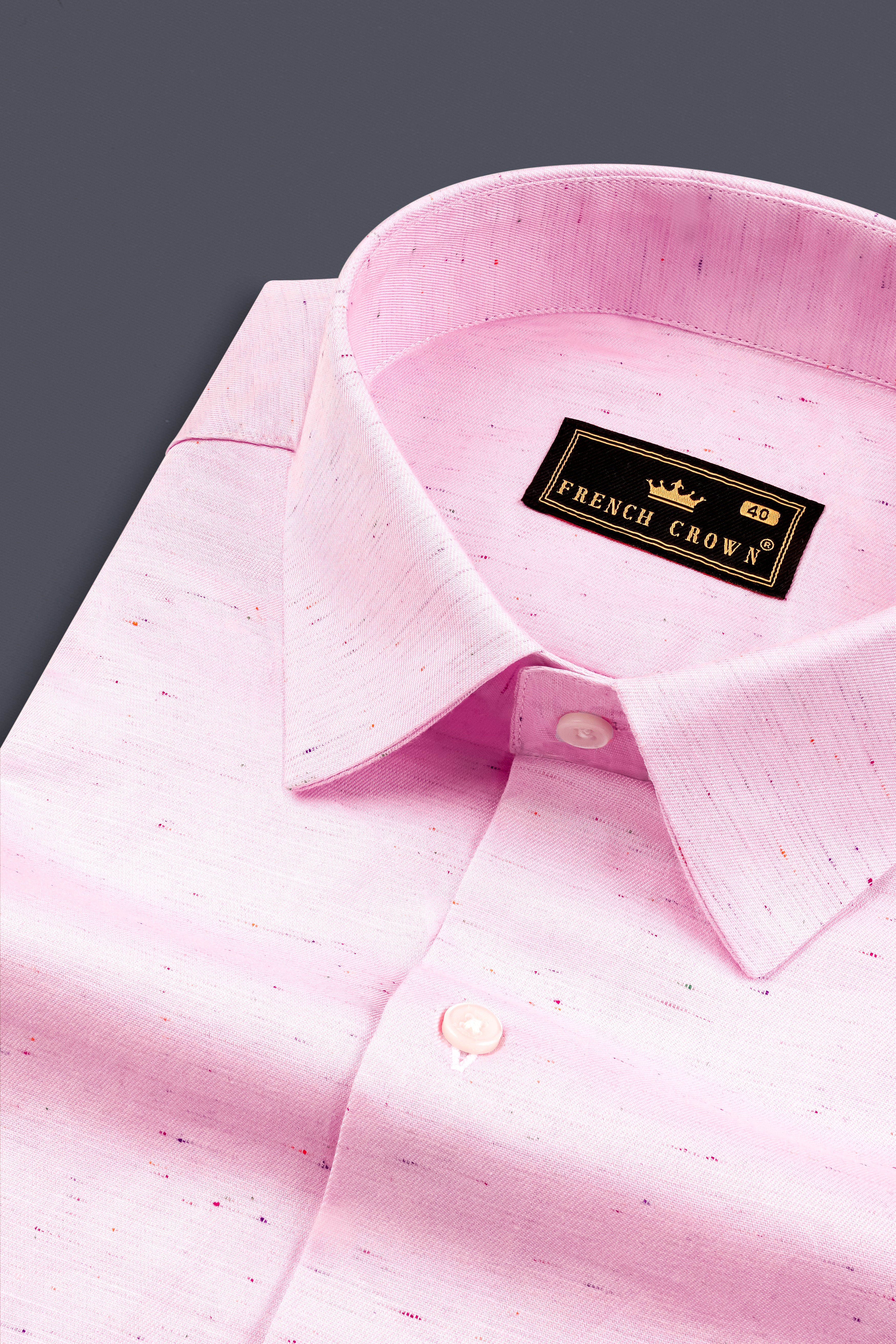 Carousel Pink Colorful Slubs Textured Chambray premium Cotton Shirt 12888-38, 12888-H-38, 12888-39, 12888-H-39, 12888-40, 12888-H-40, 12888-42, 12888-H-42, 12888-44, 12888-H-44, 12888-46, 12888-H-46, 12888-48, 12888-H-48, 12888-50, 12888-H-50, 12888-52, 12888-H-52