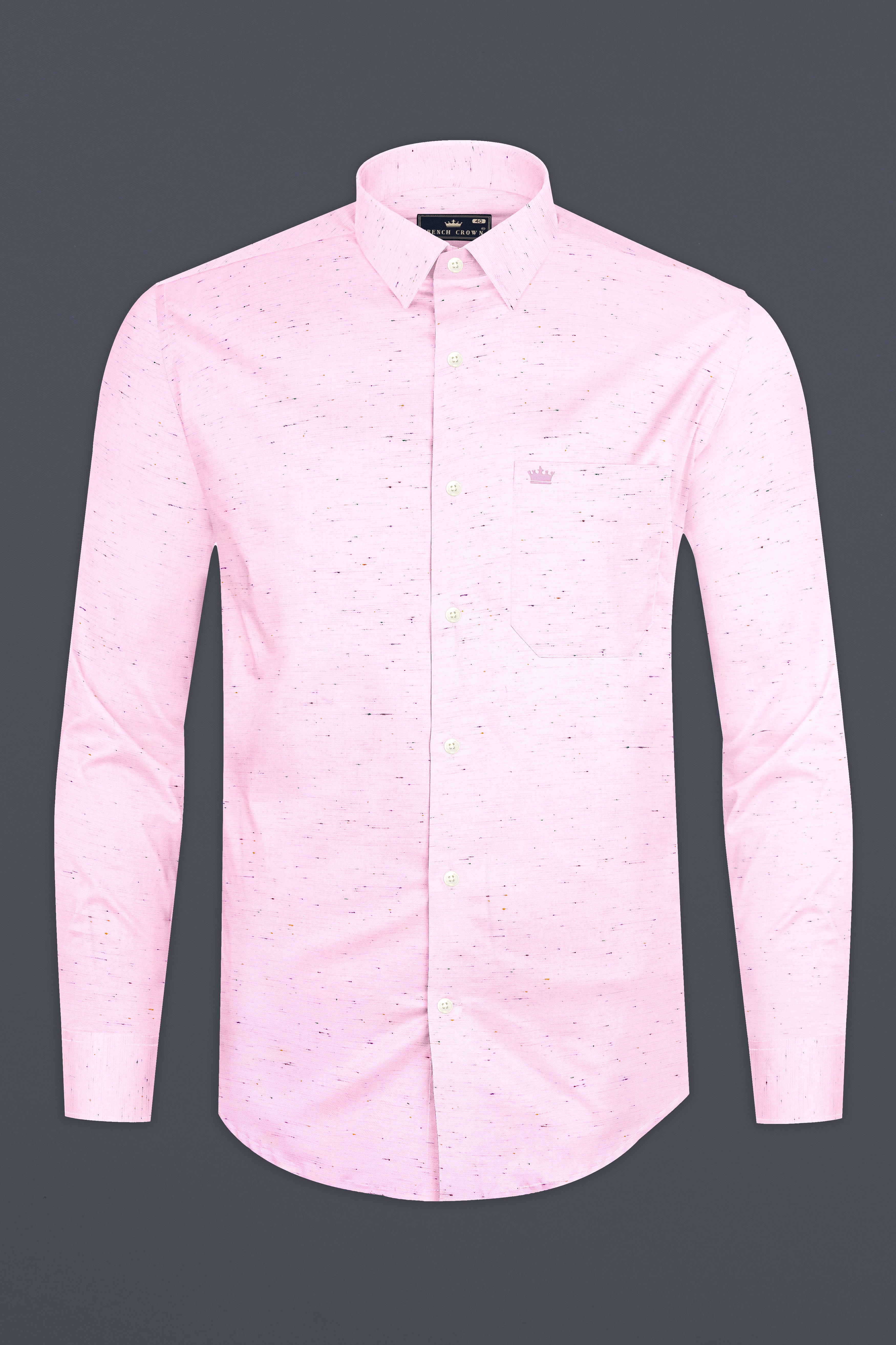 Carousel Pink Colorful Slubs Textured Chambray premium Cotton Shirt 12888-38, 12888-H-38, 12888-39, 12888-H-39, 12888-40, 12888-H-40, 12888-42, 12888-H-42, 12888-44, 12888-H-44, 12888-46, 12888-H-46, 12888-48, 12888-H-48, 12888-50, 12888-H-50, 12888-52, 12888-H-52