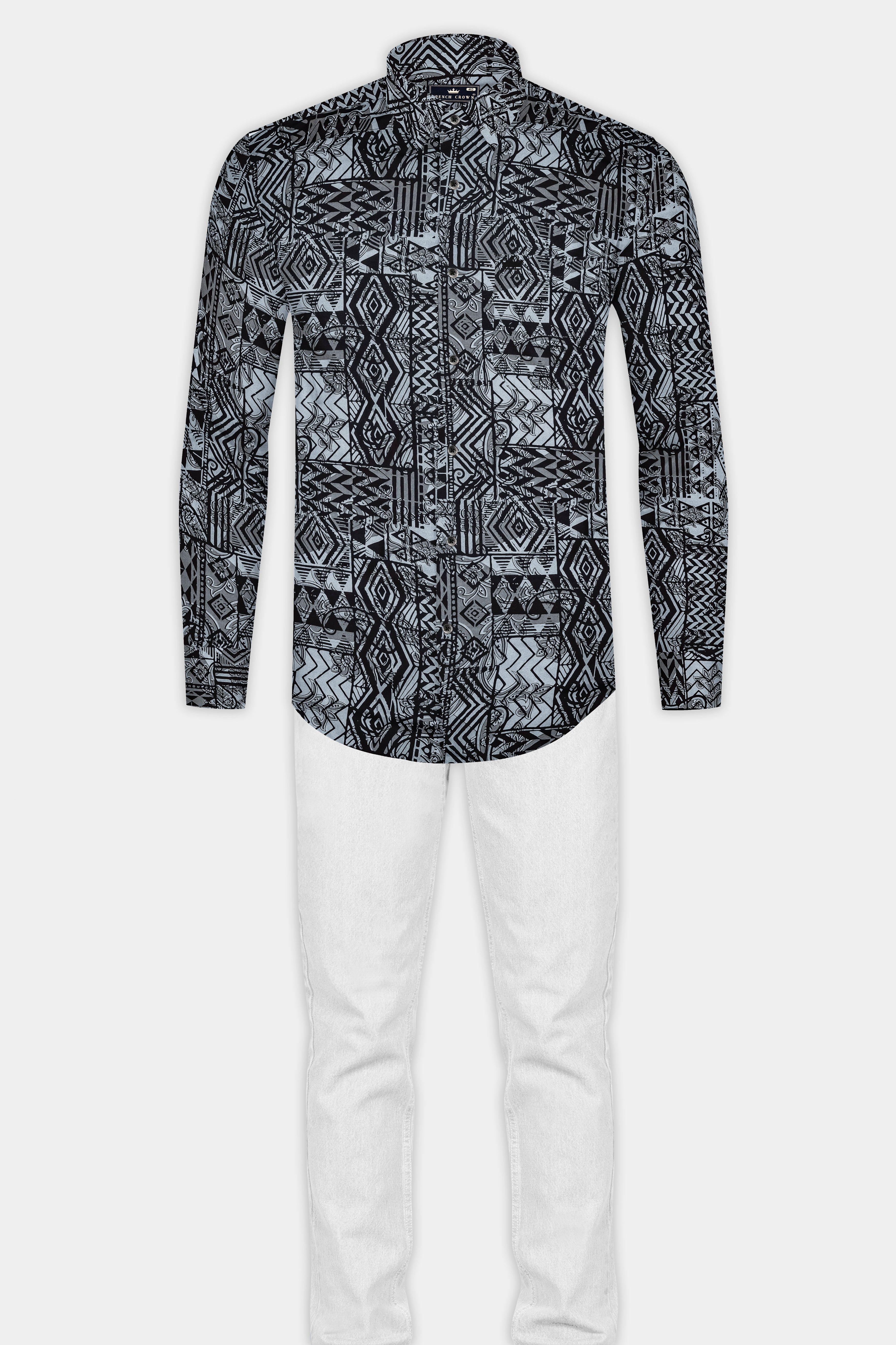 Jade Black with Mid Grey Abstract Printed Giza Cotton Shirt 12889-BLK-38, 12889-BLK-H-38, 12889-BLK-39, 12889-BLK-H-39, 12889-BLK-40, 12889-BLK-H-40, 12889-BLK-42, 12889-BLK-H-42, 12889-BLK-44, 12889-BLK-H-44, 12889-BLK-46, 12889-BLK-H-46, 12889-BLK-48, 12889-BLK-H-48, 12889-BLK-50, 12889-BLK-H-50, 12889-BLK-52, 12889-BLK-H-52