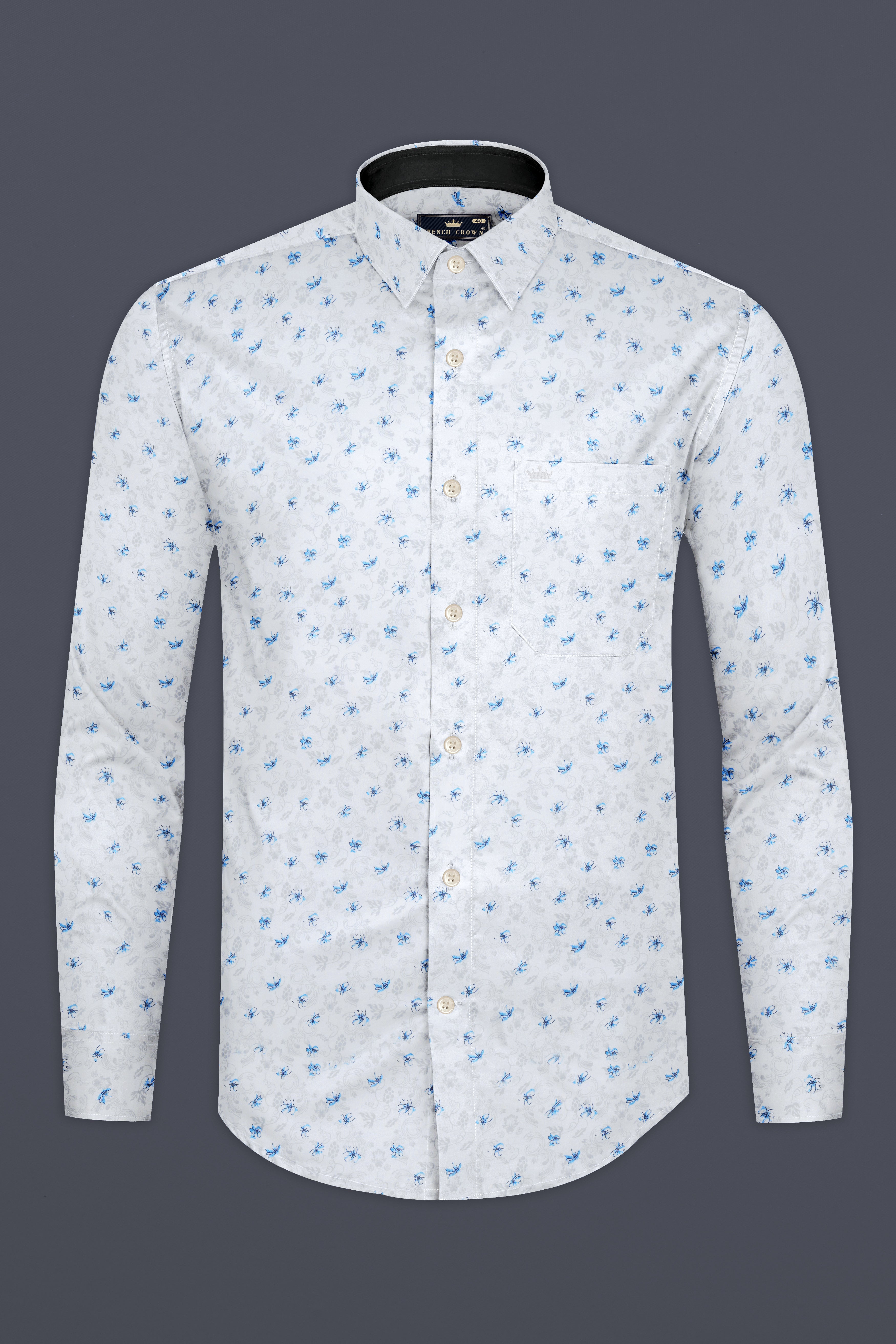 Bright White And Hawkes Blue Printed Super Soft Premium Cotton Shirt 12897-BCP-38, 12897-BCP-H-38, 12897-BCP-39, 12897-BCP-H-39, 12897-BCP-40, 12897-BCP-H-40, 12897-BCP-42, 12897-BCP-H-42, 12897-BCP-44, 12897-BCP-H-44, 12897-BCP-46, 12897-BCP-H-46, 12897-BCP-48, 12897-BCP-H-48, 12897-BCP-50, 12897-BCP-H-50, 12897-BCP-52, 12897-BCP-H-52