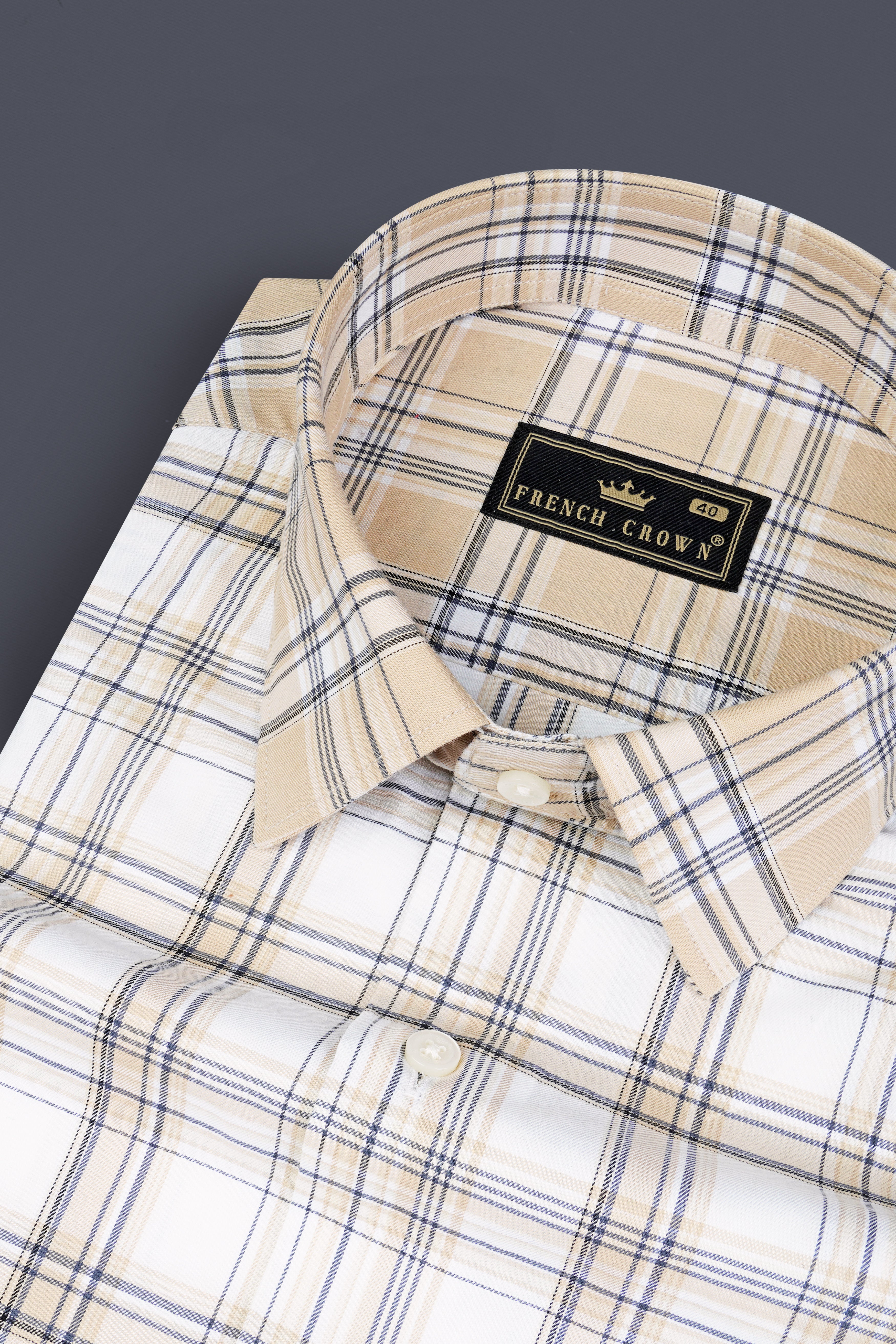 Zorba Cream And Alabaster White Checked Twill Premium Cotton Designer Shirt 12901-P572-38, 12901-P572-H-38, 12901-P572-39, 12901-P572-H-39, 12901-P572-40, 12901-P572-H-40, 12901-P572-42, 12901-P572-H-42, 12901-P572-44, 12901-P572-H-44, 12901-P572-46, 12901-P572-H-46, 12901-P572-48, 12901-P572-H-48, 12901-P572-50, 12901-P572-H-50, 12901-P572-52, 12901-P572-H-52