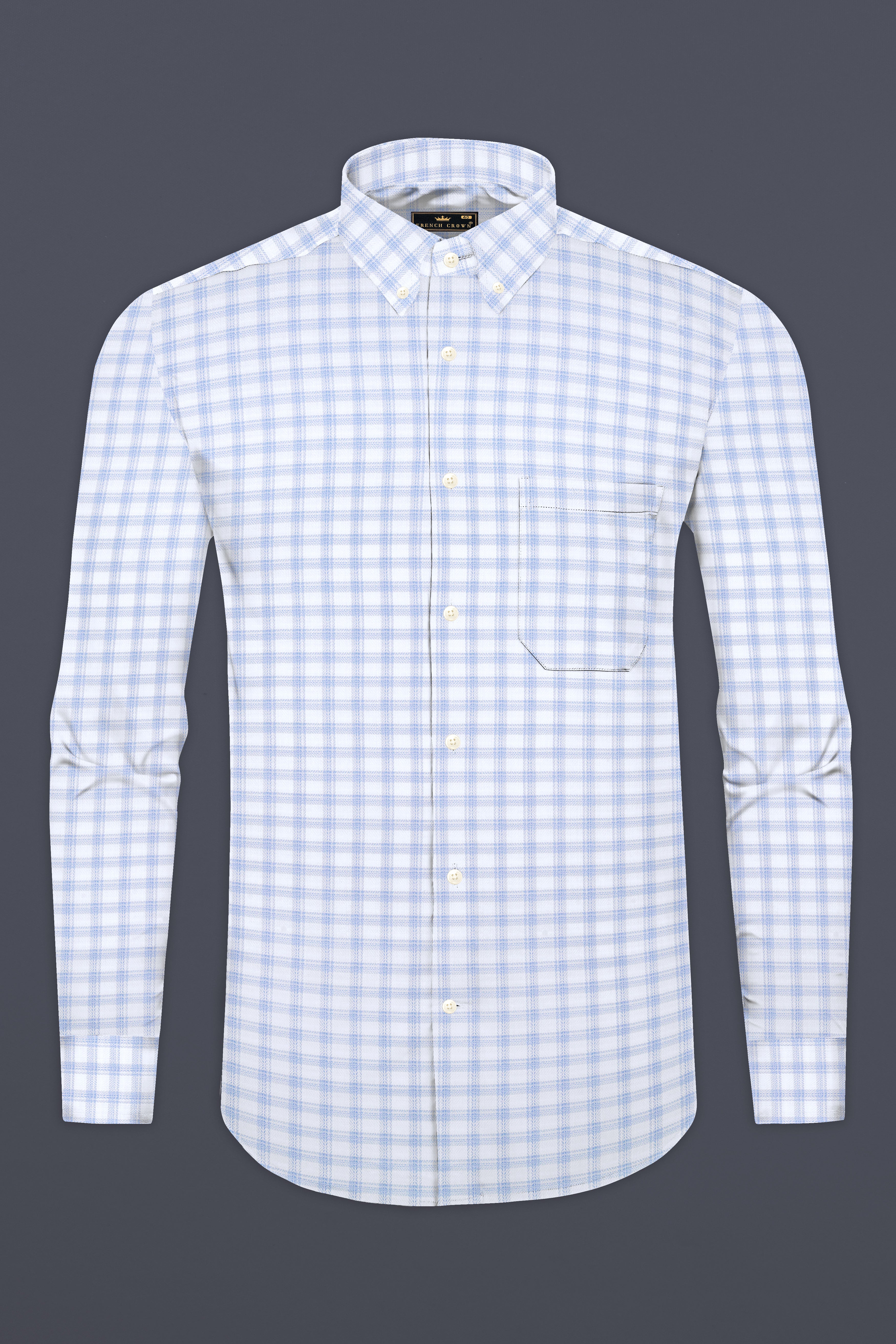 Periwinkle Blue And Bright White Checked Dobby Textured Premium Cotton Shirt 12917-BD-38, 12917-BD-H-38, 12917-BD-39, 12917-BD-H-39, 12917-BD-40, 12917-BD-H-40, 12917-BD-42, 12917-BD-H-42, 12917-BD-44, 12917-BD-H-44, 12917-BD-46, 12917-BD-H-46, 12917-BD-48, 12917-BD-H-48, 12917-BD-50, 12917-BD-H-50, 12917-BD-52, 12917-BD-H-52