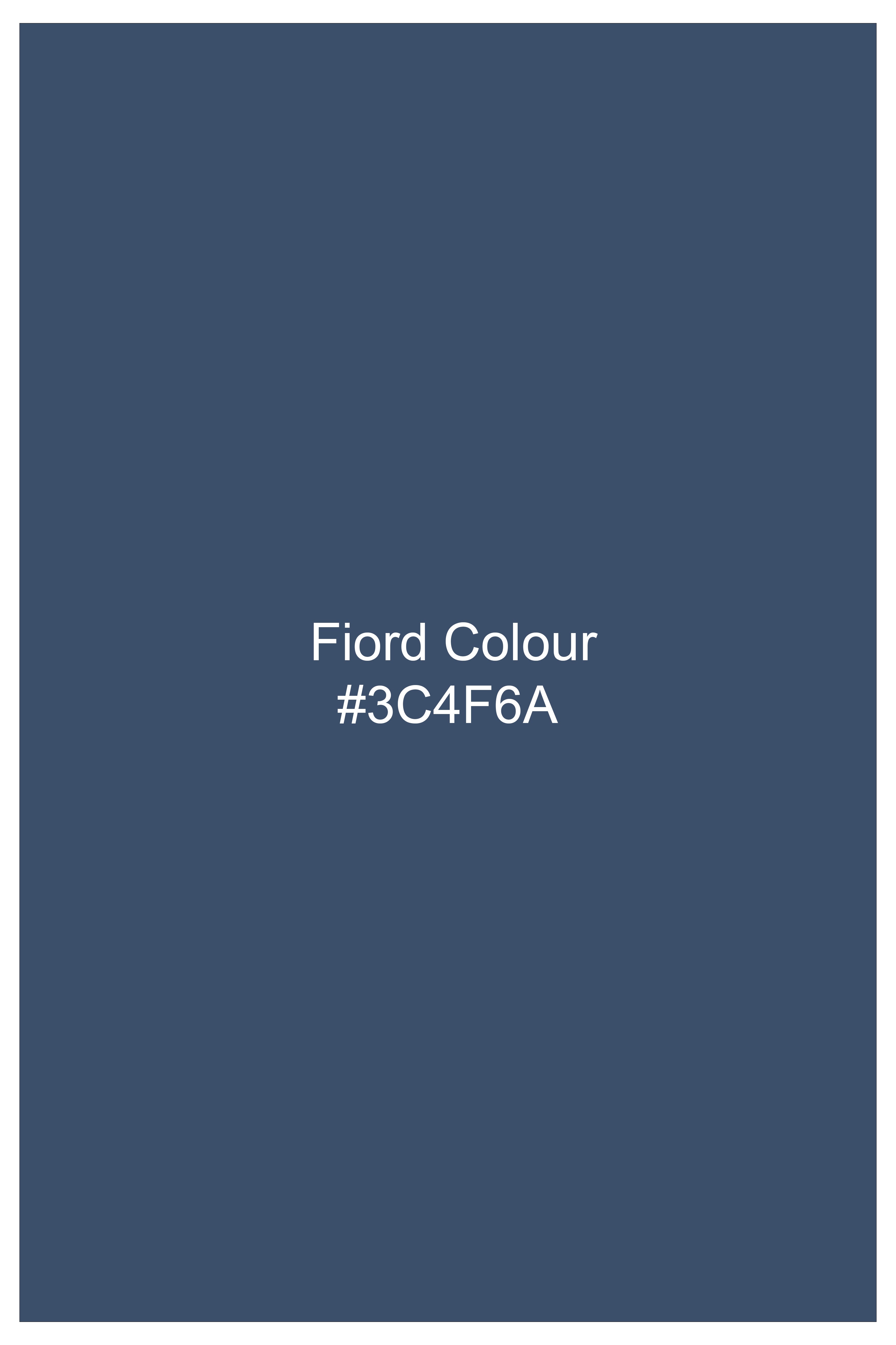 Fiord Blue Jacquard Textured Printed Premium Cotton Shirt