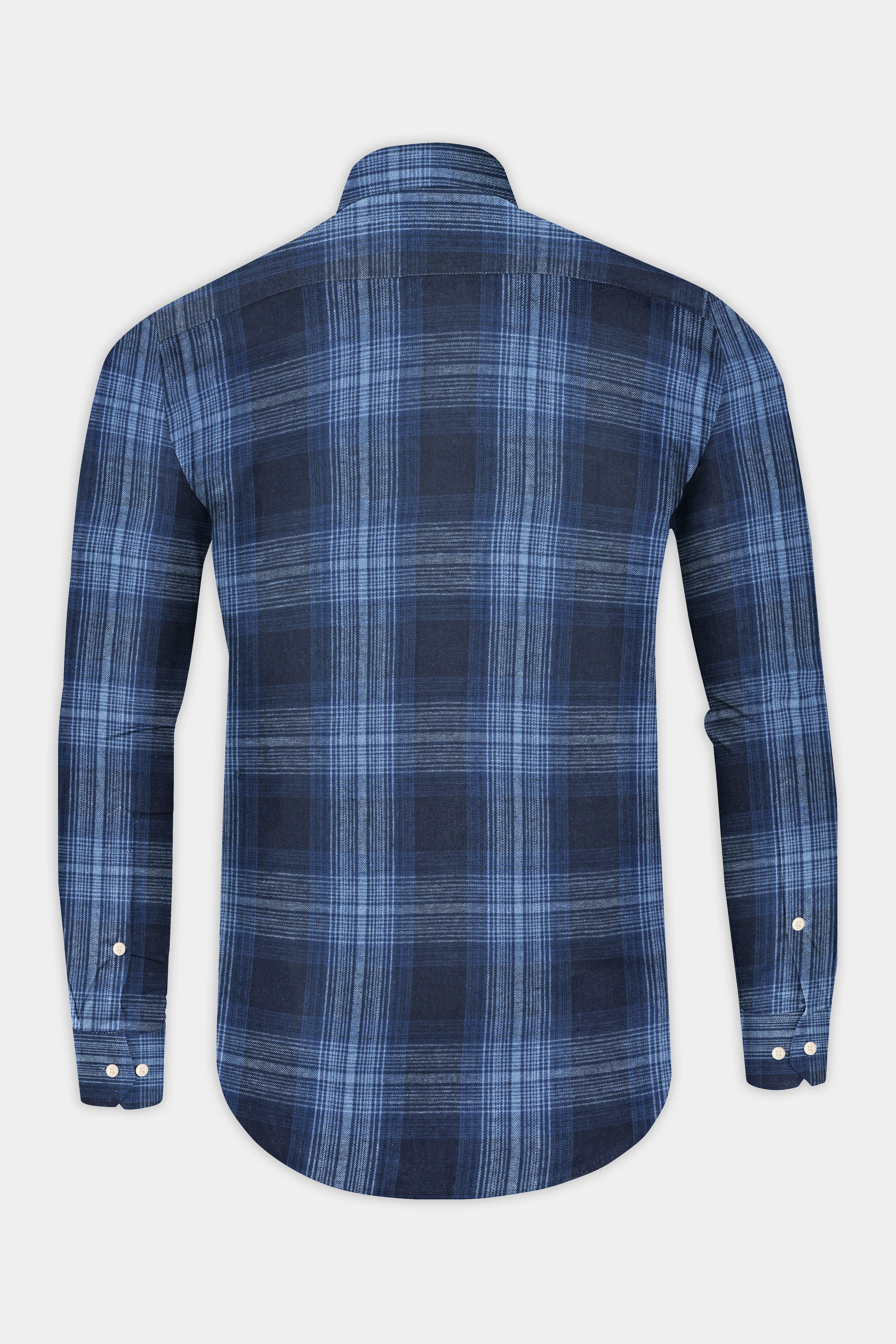 Tealish Blue And Wild Plaid Flannel Shirt