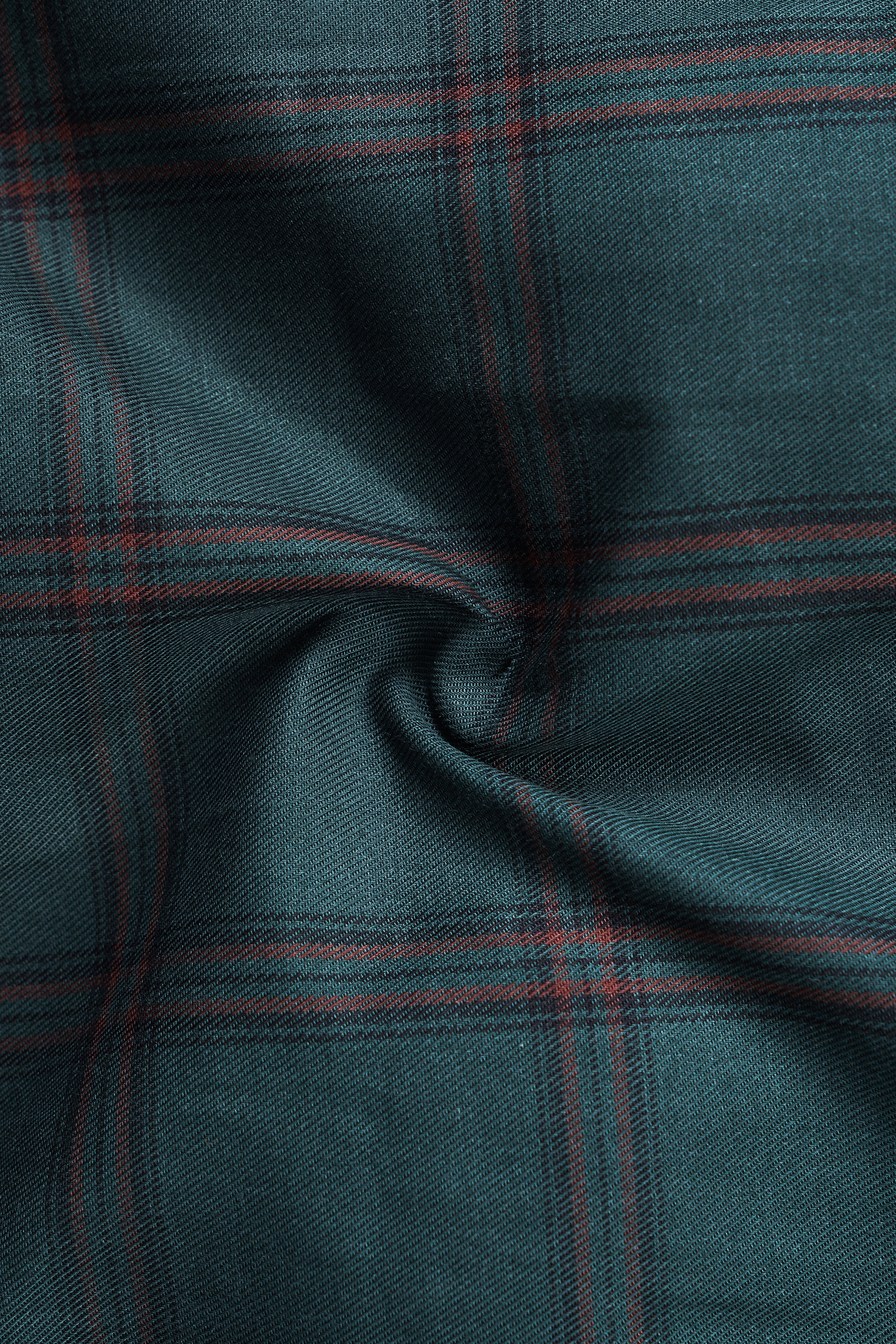 Timber Green Checked Twill Cotton Shirt