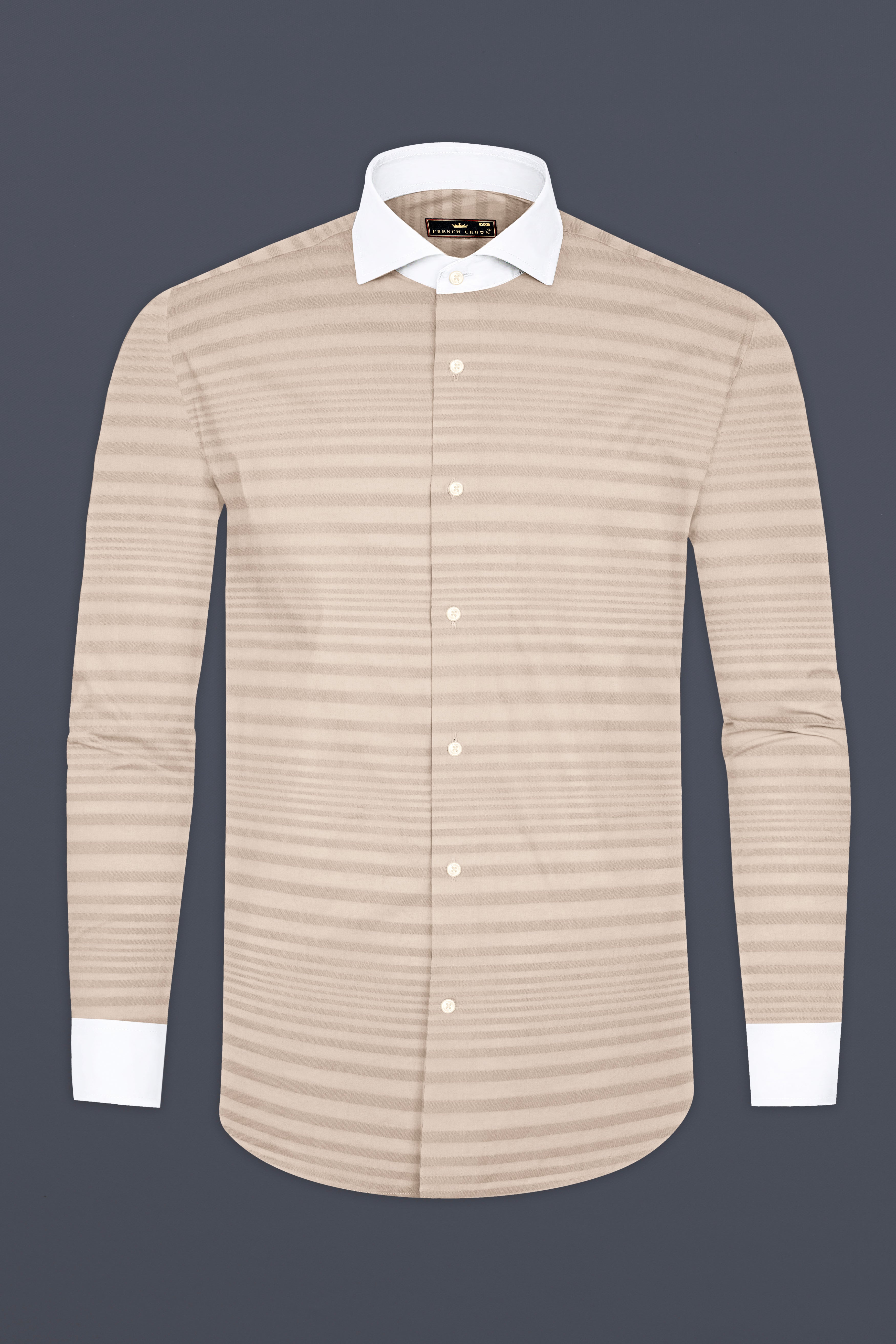 Wafer Cream Striped Dobby Textured Premium Cotton Shirt 12933-CA-WCC-38, 12933-CA-WCC-H-38, 12933-CA-WCC-39, 12933-CA-WCC-H-39, 12933-CA-WCC-40, 12933-CA-WCC-H-40, 12933-CA-WCC-42, 12933-CA-WCC-H-42, 12933-CA-WCC-44, 12933-CA-WCC-H-44, 12933-CA-WCC-46, 12933-CA-WCC-H-46, 12933-CA-WCC-48, 12933-CA-WCC-H-48, 12933-CA-WCC-50, 12933-CA-WCC-H-50, 12933-CA-WCC-52, 12933-CA-WCC-H-52