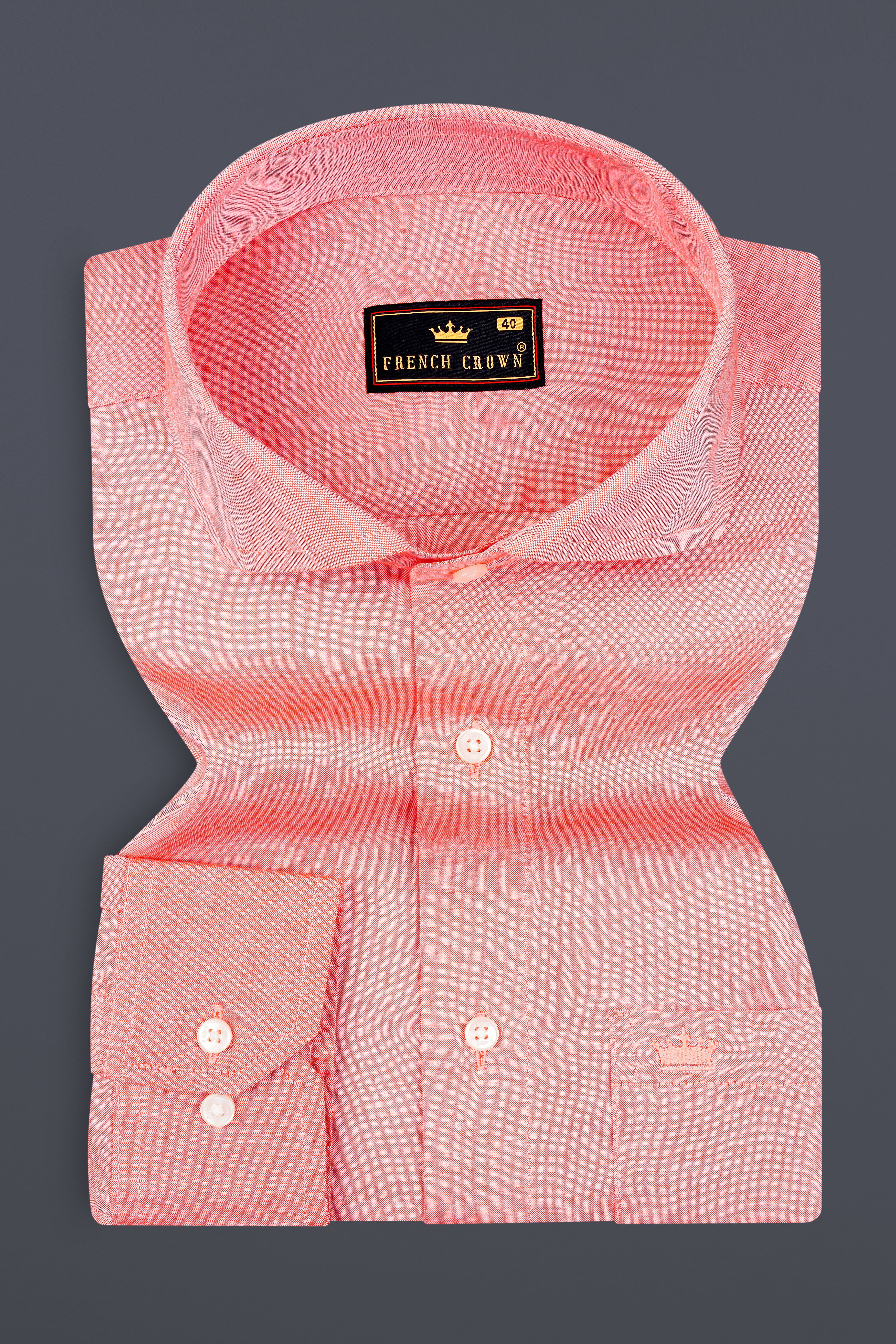 Geraldine peach Solid Chambray Premium Giza Cotton Shirt 12935-CA-38, 12935-CA-H-38, 12935-CA-39, 12935-CA-H-39, 12935-CA-40, 12935-CA-H-40, 12935-CA-42, 12935-CA-H-42, 12935-CA-44, 12935-CA-H-44, 12935-CA-46, 12935-CA-H-46, 12935-CA-48, 12935-CA-H-48, 12935-CA-50, 12935-CA-H-50, 12935-CA-52, 12935-CA-H-52