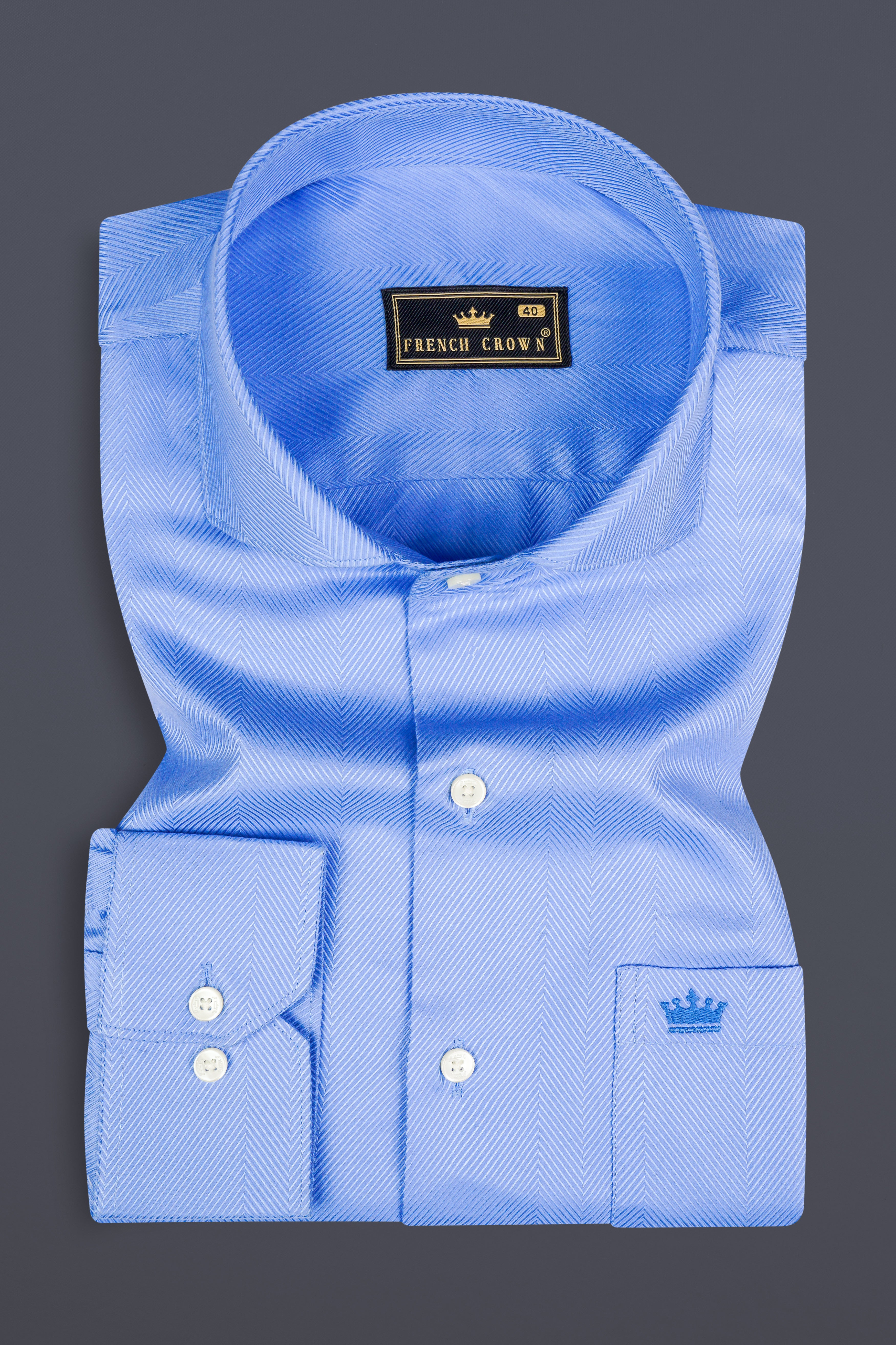 Jordy Blue Dobby Textured Premium Cotton Shirt