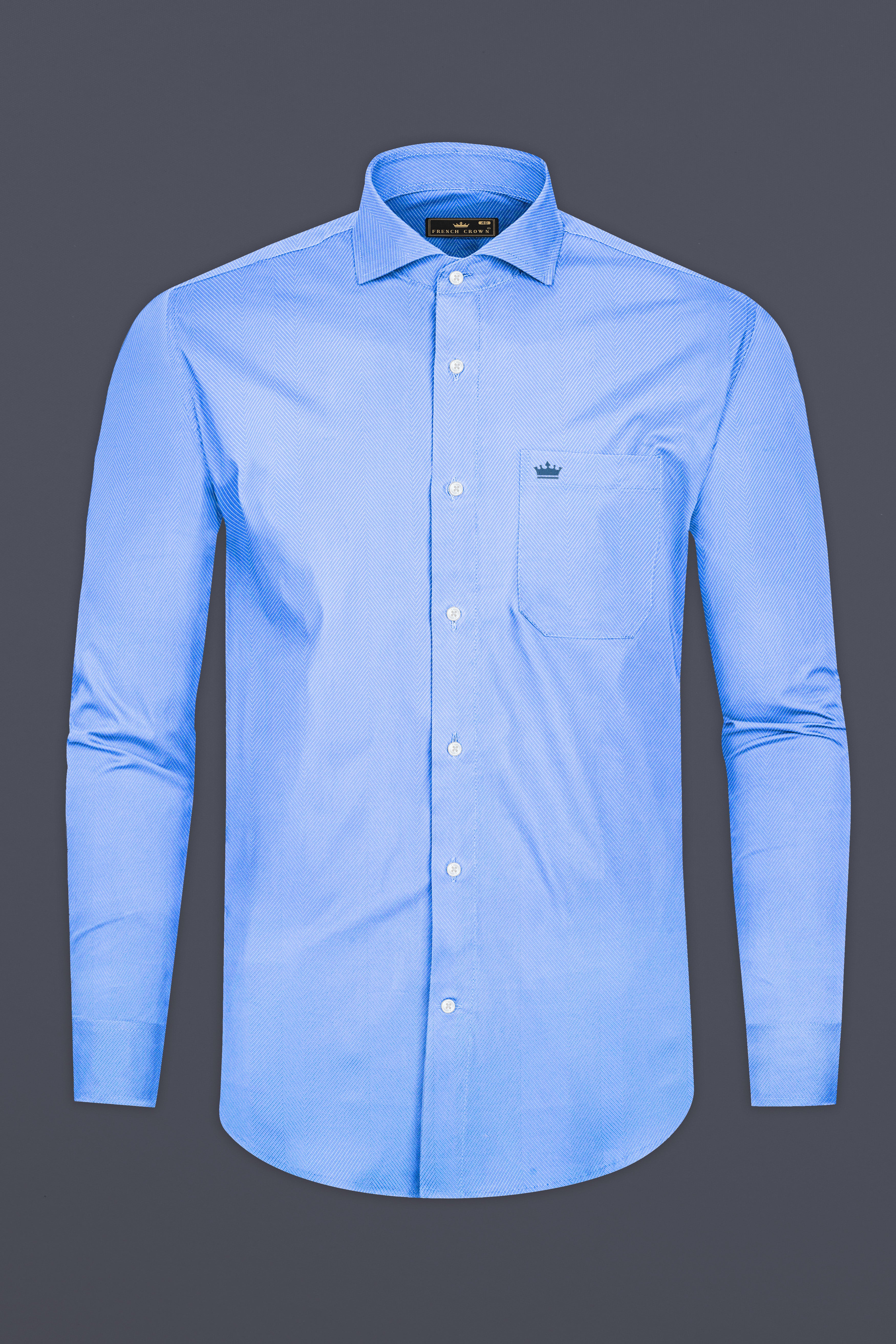 Jordy Blue Dobby Textured Premium Cotton Shirt