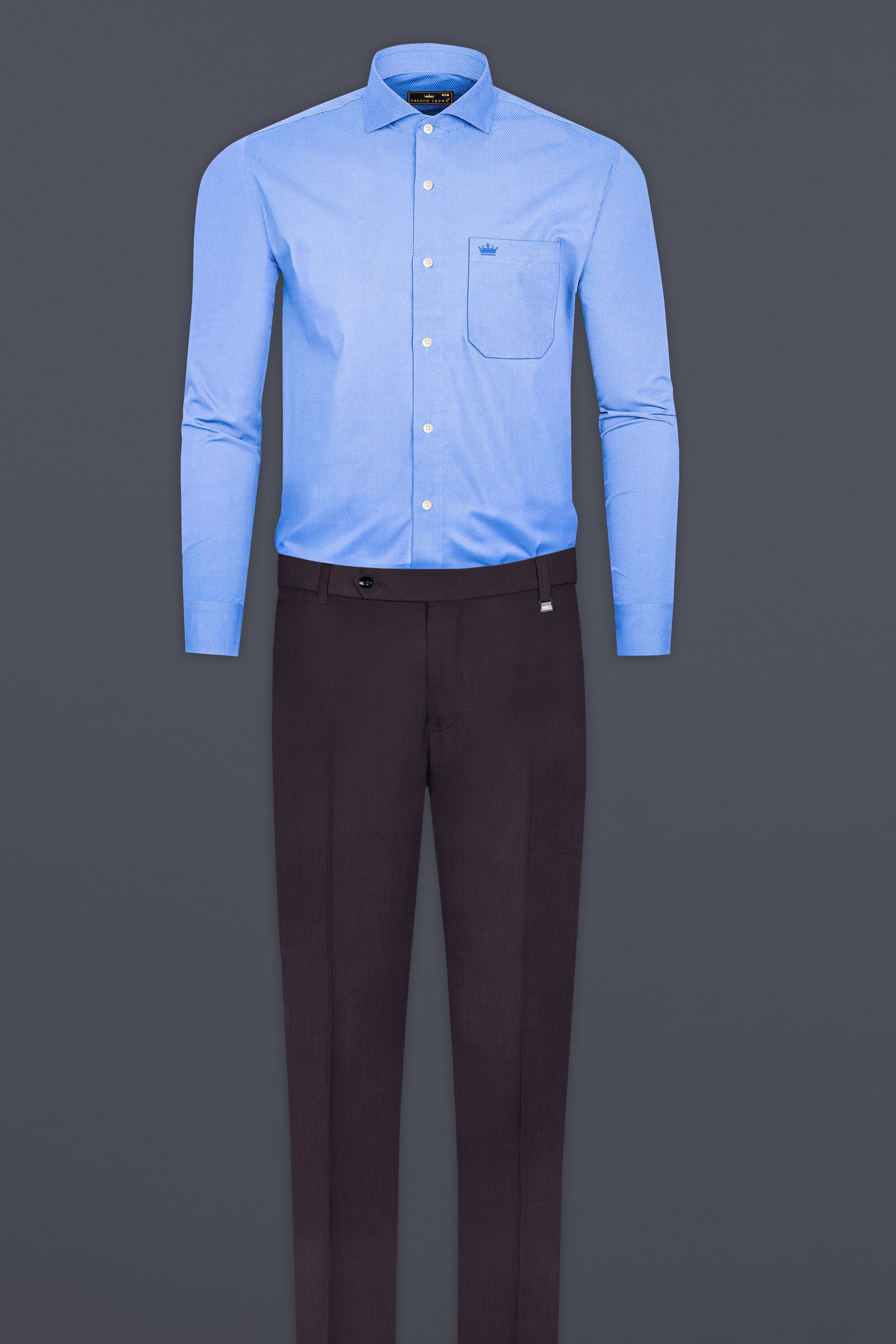 Jordy Blue Dobby Textured Premium Cotton Shirt