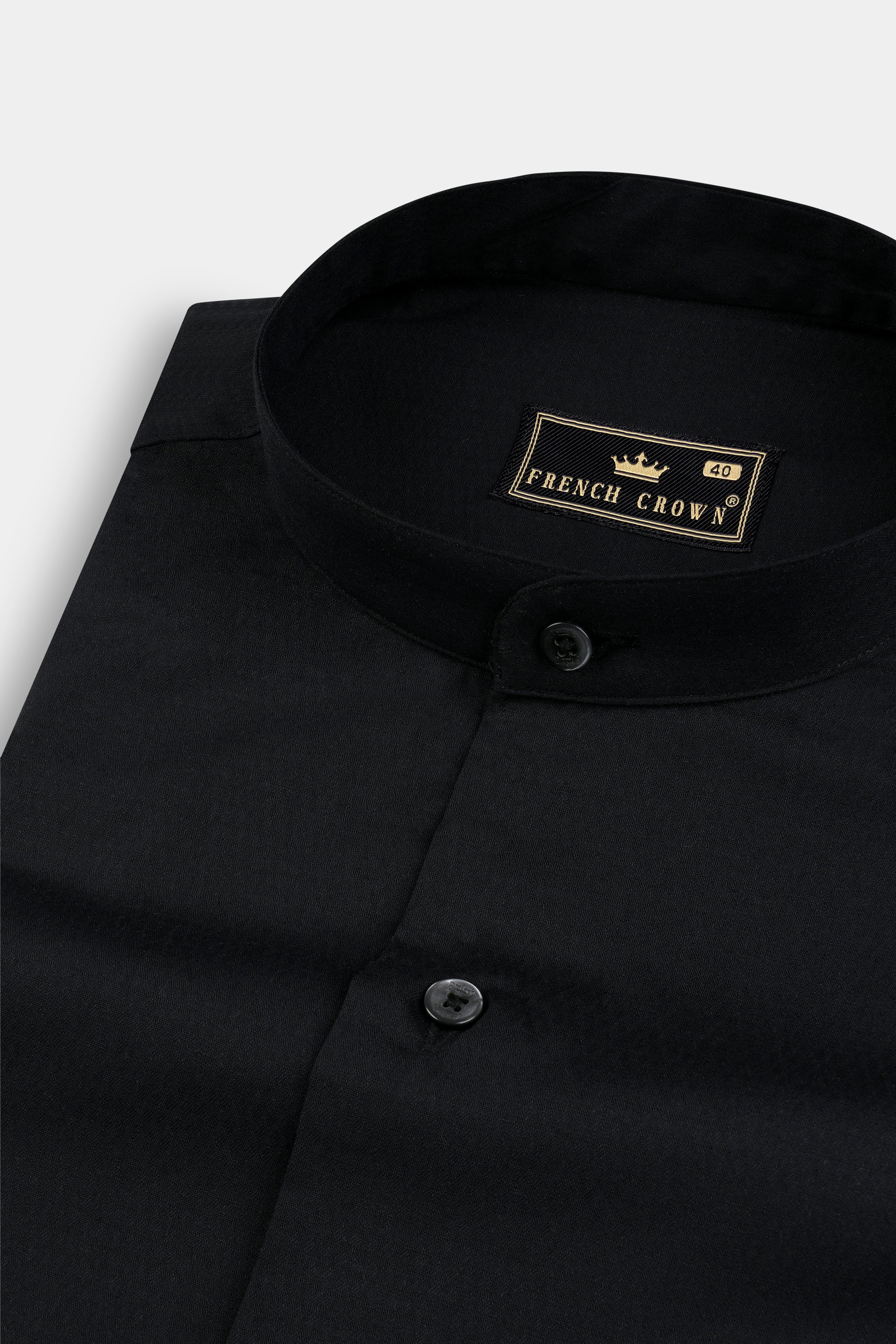 Jade Black Dobby Textured Premium Cotton Shirt