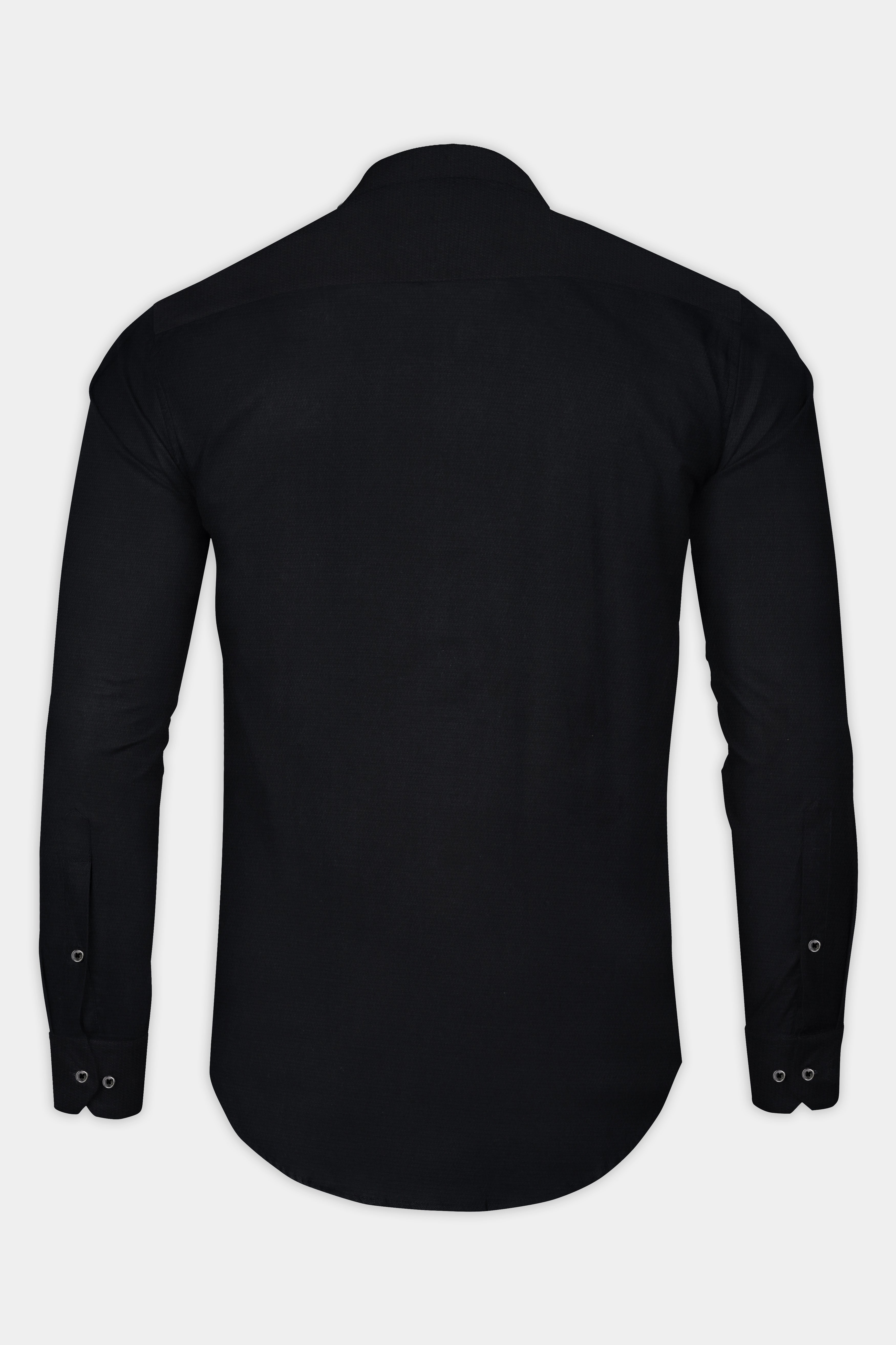 Jade Black Dobby Textured Premium Cotton Shirt