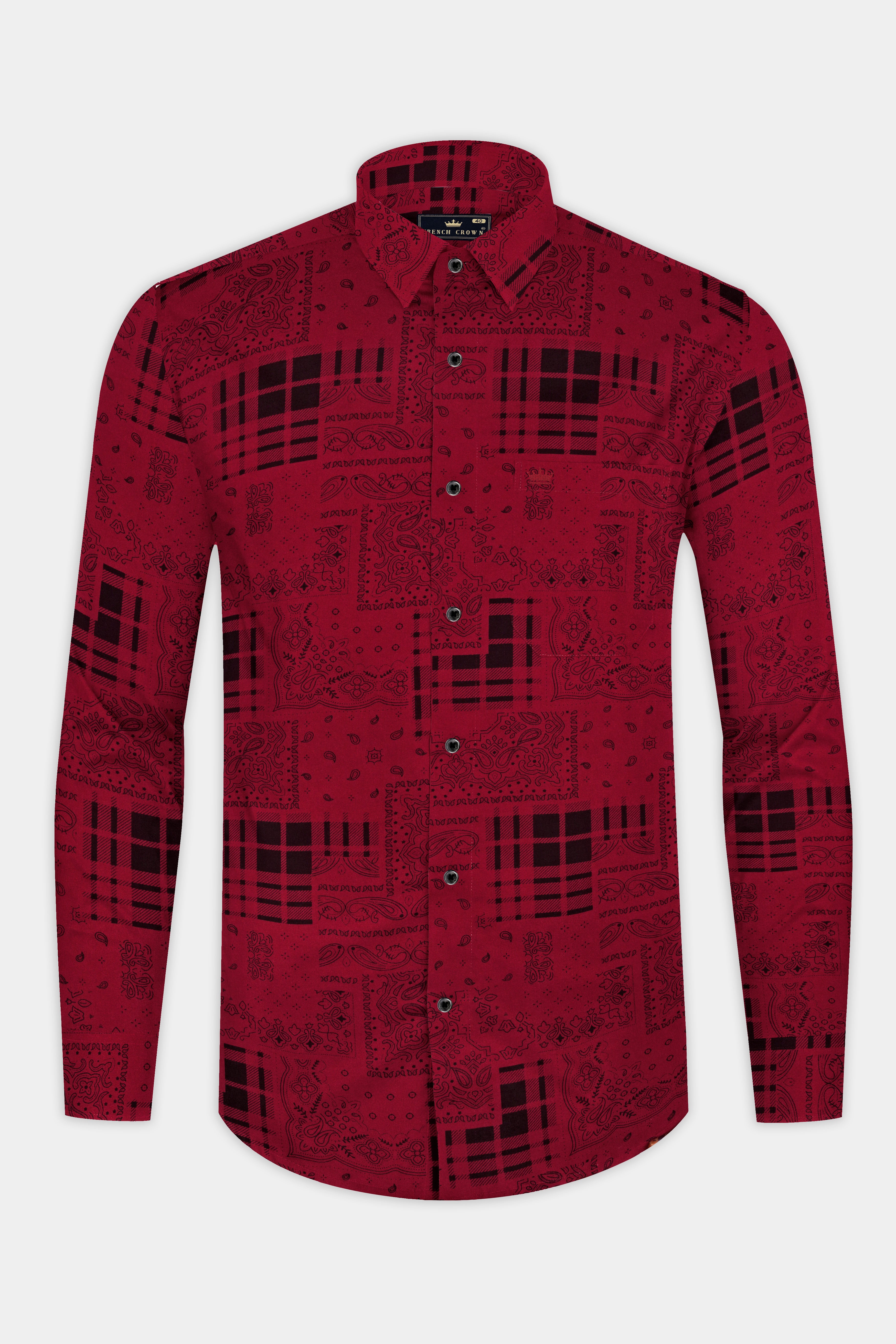 Merlot Red Printed Premium Tencel Shirt 12945-BLK-38, 12945-BLK-H-38, 12945-BLK-39, 12945-BLK-H-39, 12945-BLK-40, 12945-BLK-H-40, 12945-BLK-42, 12945-BLK-H-42, 12945-BLK-44, 12945-BLK-H-44, 12945-BLK-46, 12945-BLK-H-46, 12945-BLK-48, 12945-BLK-H-48, 12945-BLK-50, 12945-BLK-H-50, 12945-BLK-52, 12945-BLK-H-52