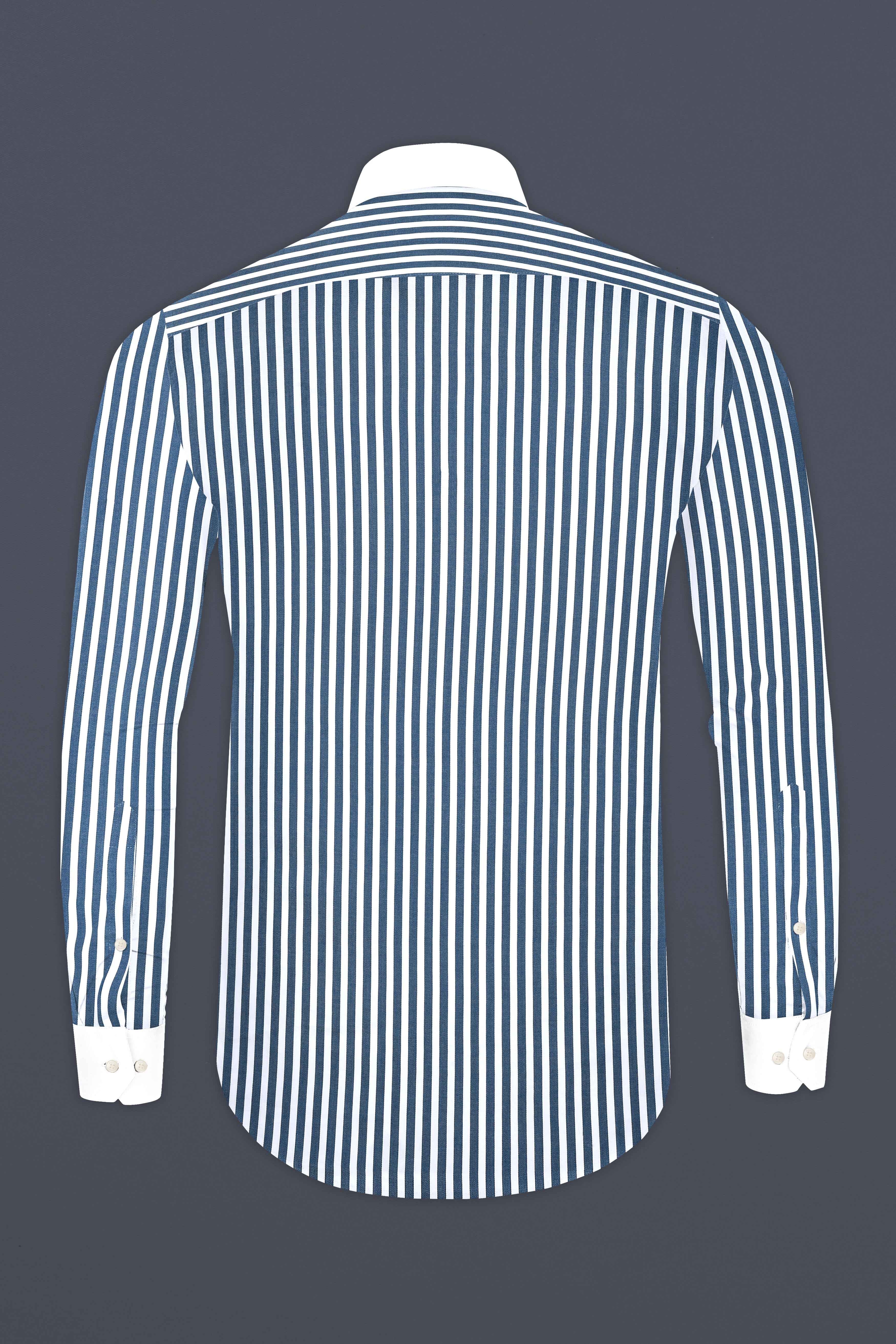 Dianne Blue And Bright White Striped Royal Oxford Premium Cotton Shirt