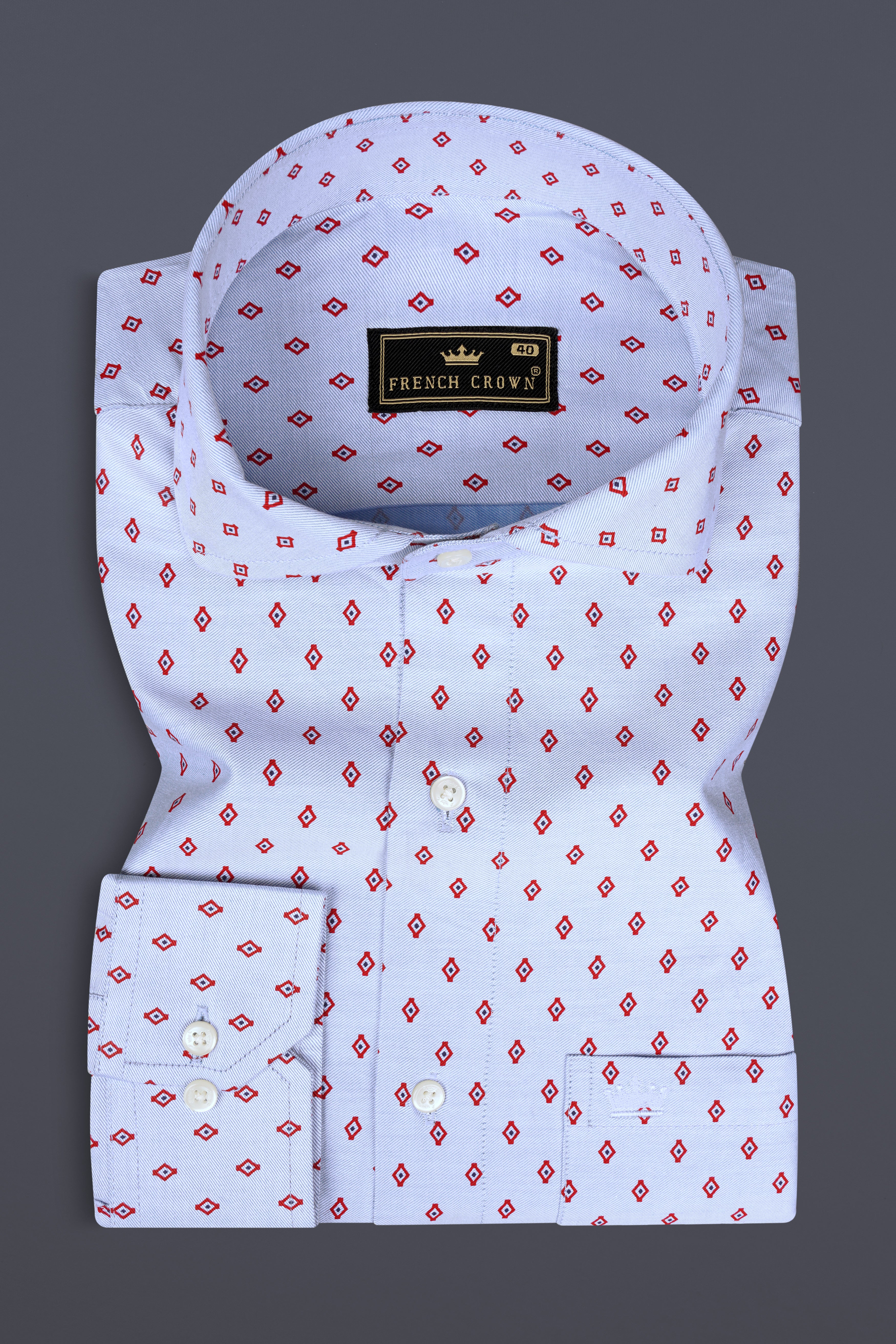 Periwinkle Blue Printed Twill Premium Cotton Shirt 12951-CA-38, 12951-CA-H-38, 12951-CA-39, 12951-CA-H-39, 12951-CA-40, 12951-CA-H-40, 12951-CA-42, 12951-CA-H-42, 12951-CA-44, 12951-CA-H-44, 12951-CA-46, 12951-CA-H-46, 12951-CA-48, 12951-CA-H-48, 12951-CA-50, 12951-CA-H-50, 12951-CA-52, 12951-CA-H-52