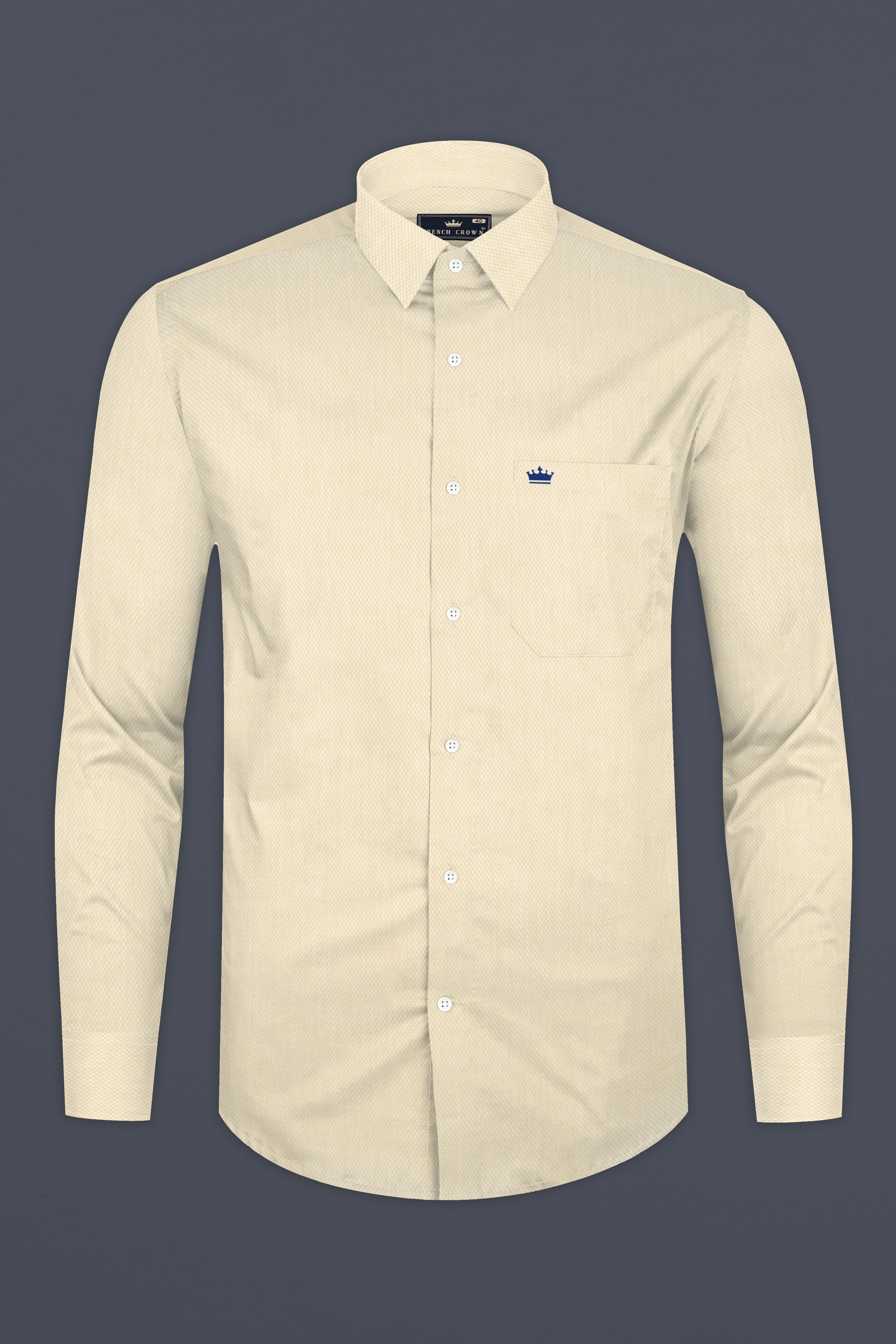 Givry Cream Dobby Textured Premium Giza Cotton Shirt