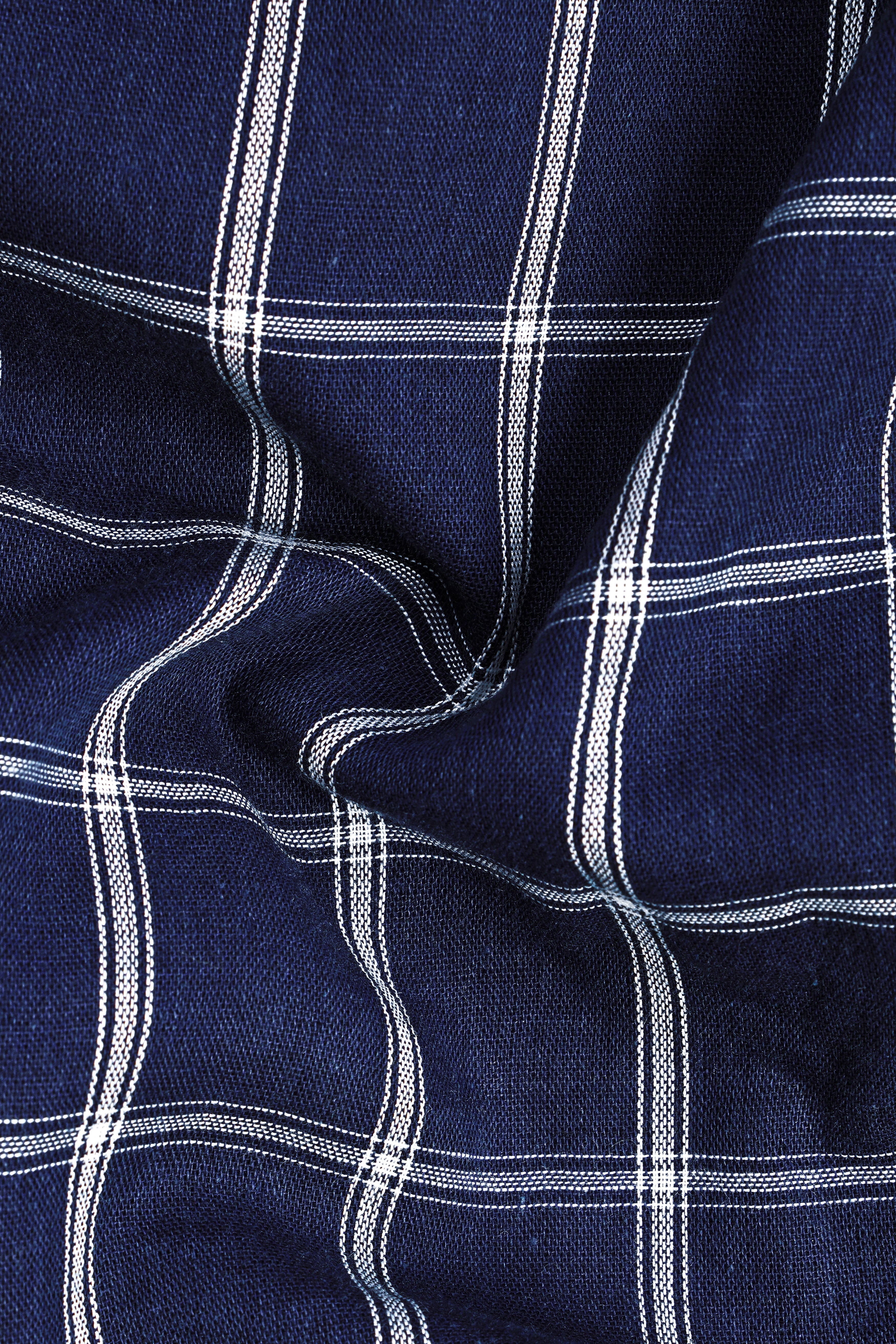 Zodiac Blue Checked Twill Premium Cotton Shirt