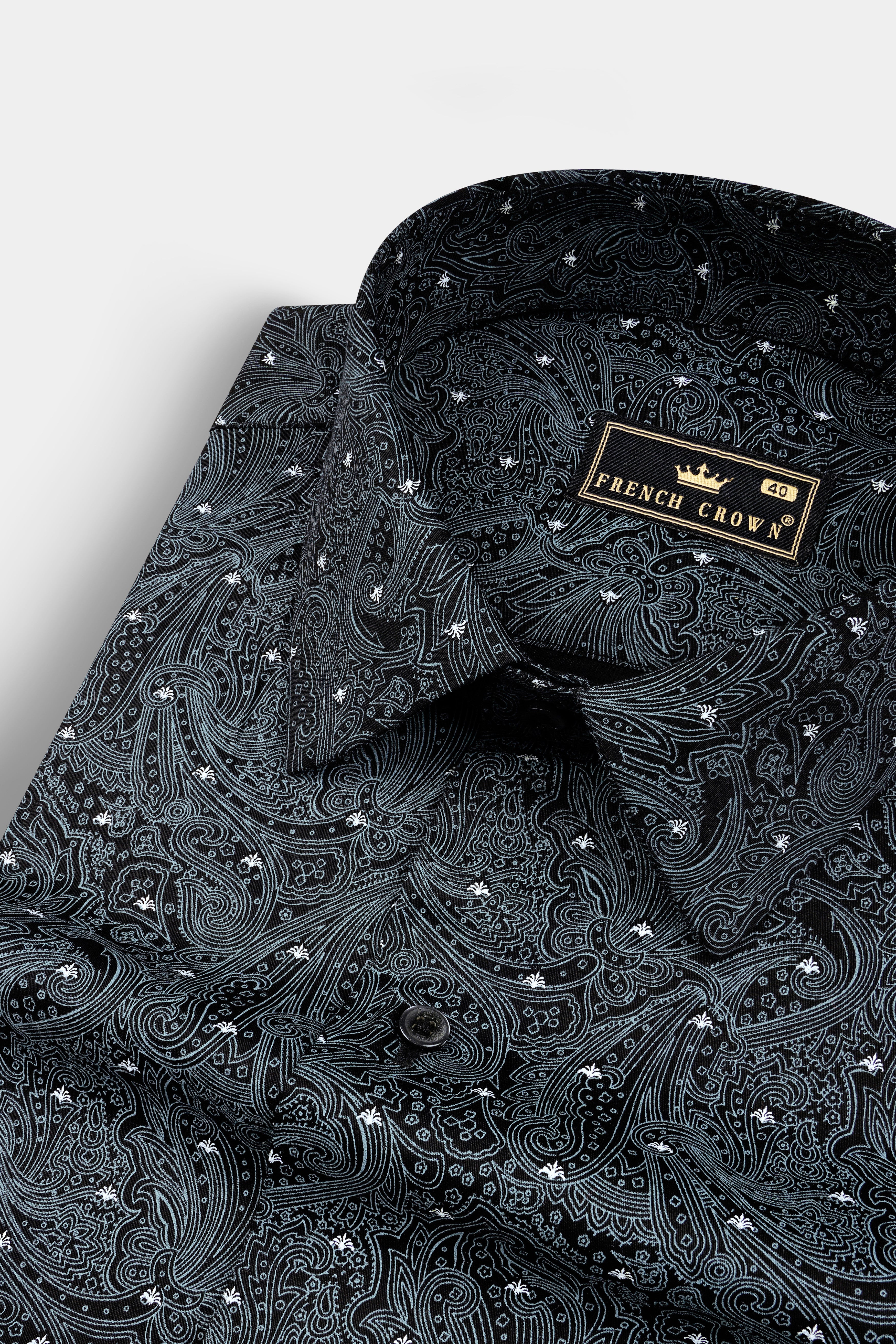 Jade Black Printed Subtle Sheen Super Soft Premium Cotton Shirt 12960-BLK-38, 12960-BLK-H-38, 12960-BLK-39, 12960-BLK-H-39, 12960-BLK-40, 12960-BLK-H-40, 12960-BLK-42, 12960-BLK-H-42, 12960-BLK-44, 12960-BLK-H-44, 12960-BLK-46, 12960-BLK-H-46, 12960-BLK-48, 12960-BLK-H-48, 12960-BLK-50, 12960-BLK-H-50, 12960-BLK-52, 12960-BLK-H-52