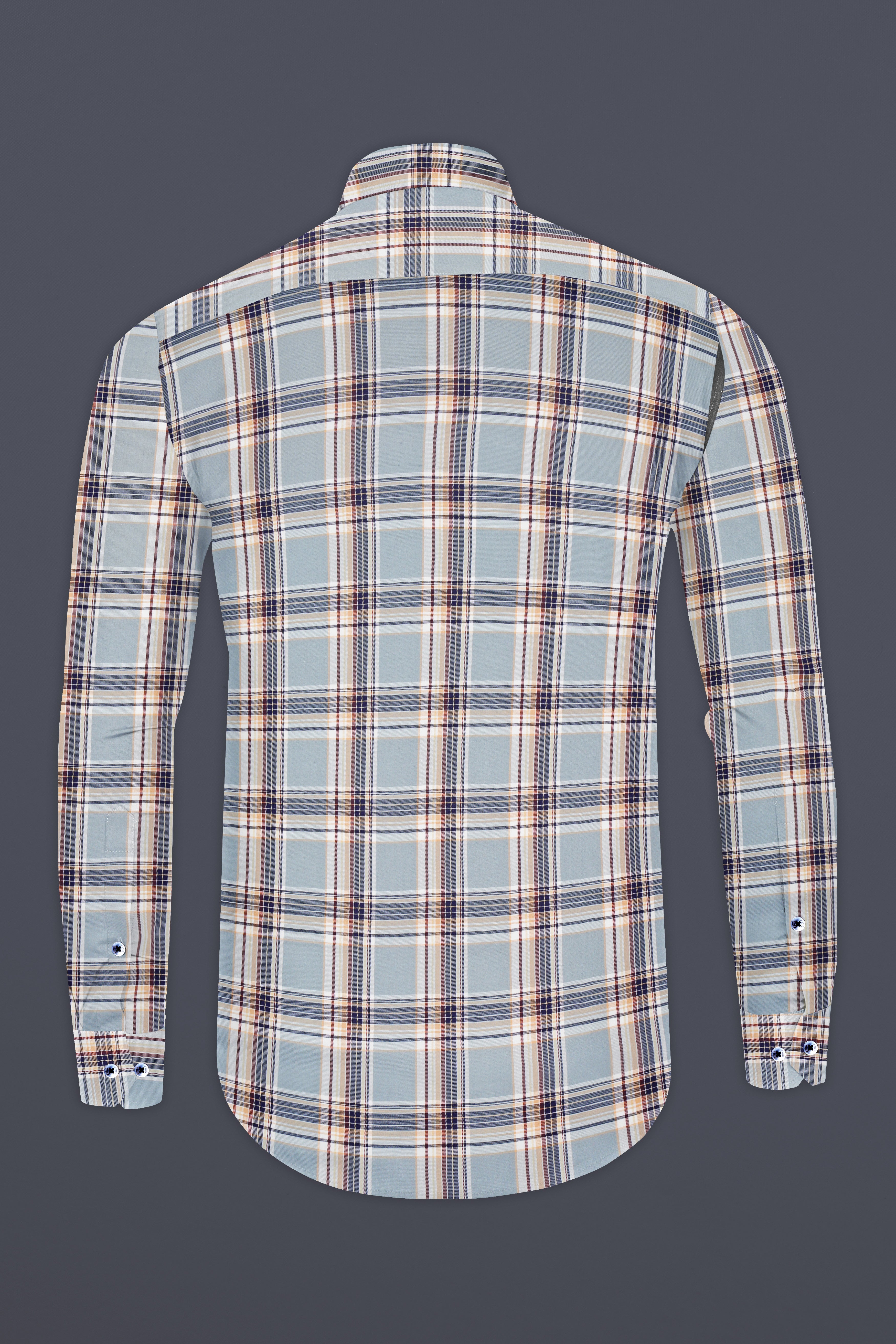 Periwinkle Blue Checked Twill Premium Cotton Shirt