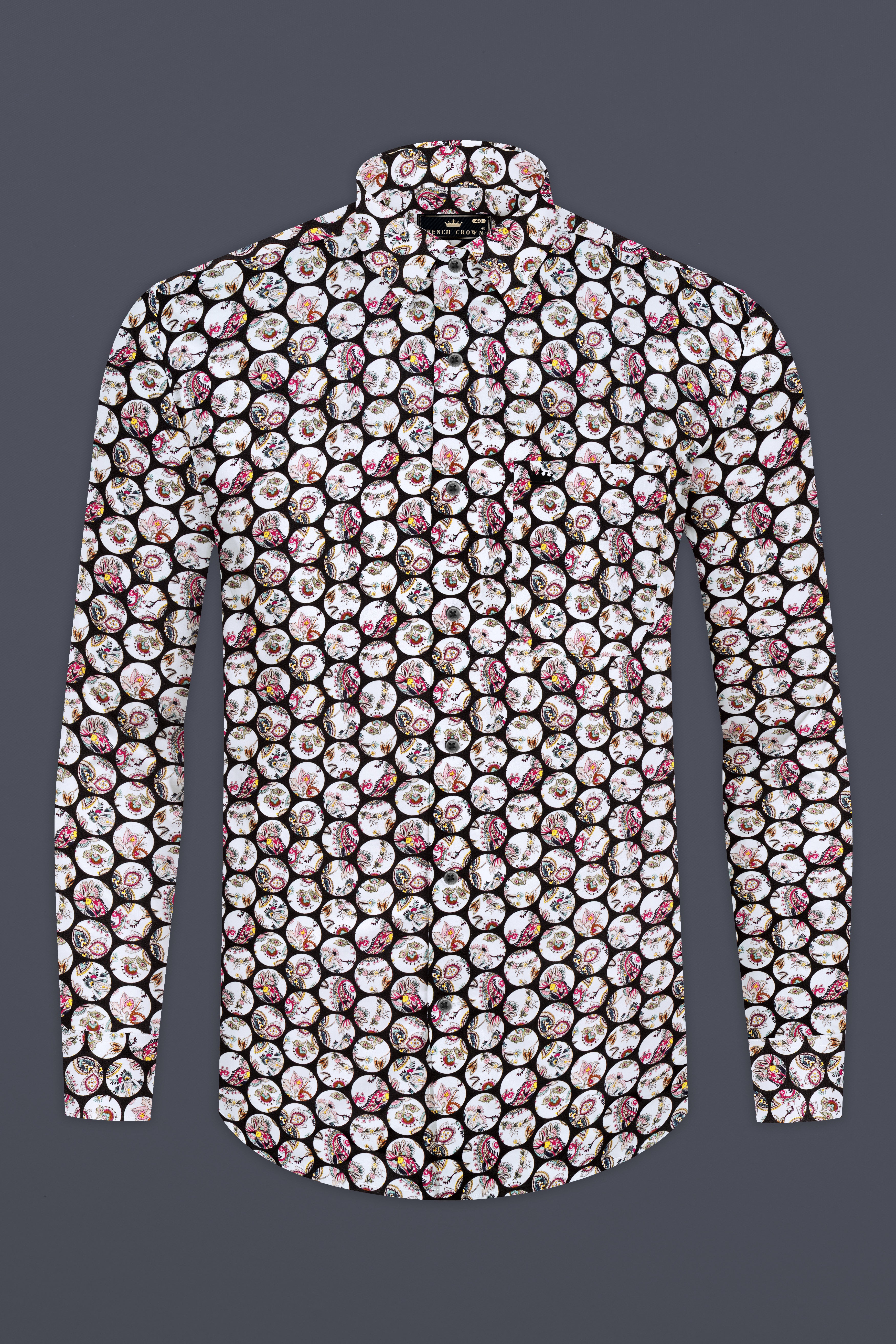 Jade Black Multicolour Floral Printed Subtle Sheen Super Soft Premium Cotton Designer Shirt