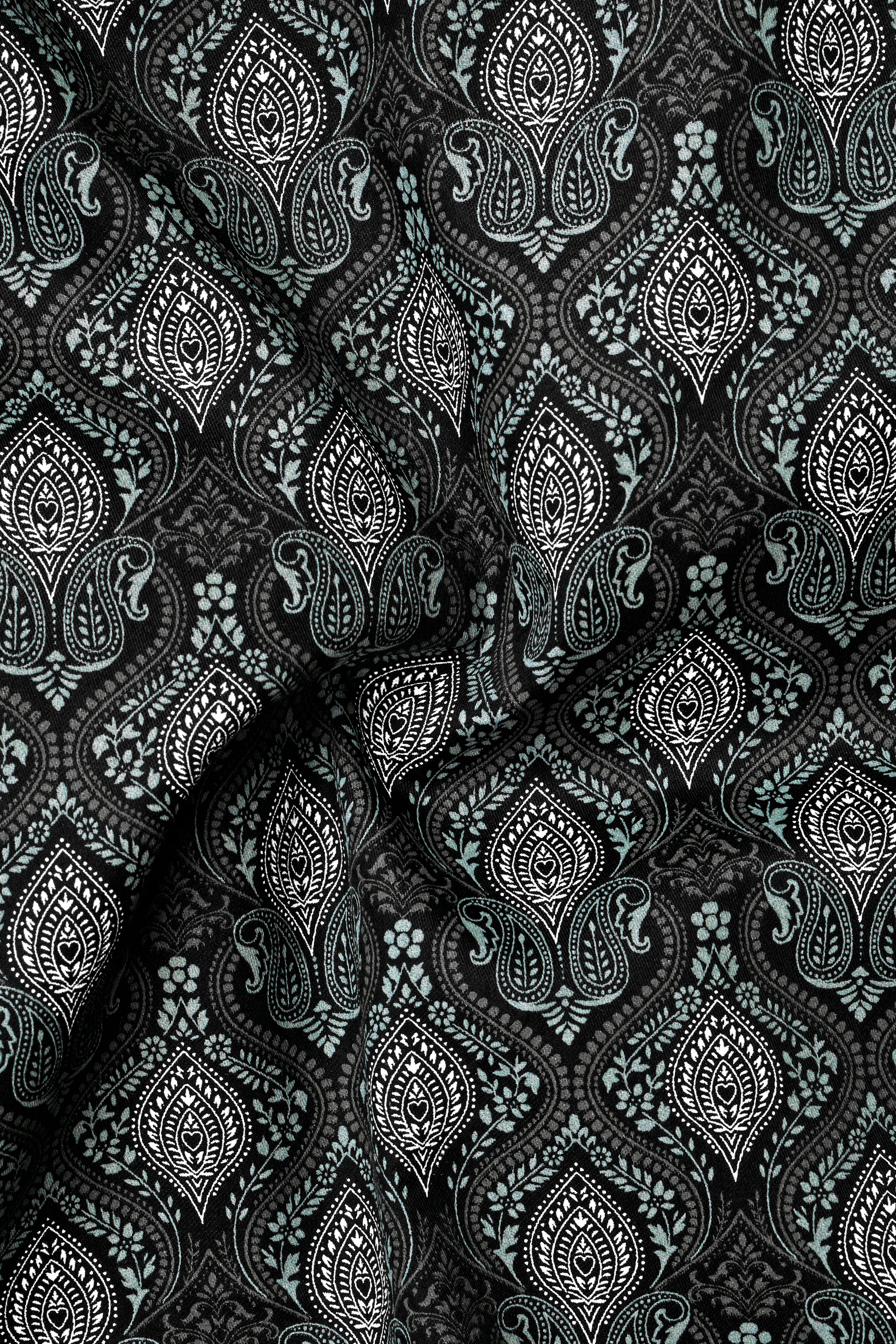 Jade Black And Cascade Green Printed Giza Cotton Shirt 12972-BLK-38, 12972-BLK-H-38, 12972-BLK-39, 12972-BLK-H-39, 12972-BLK-40, 12972-BLK-H-40, 12972-BLK-42, 12972-BLK-H-42, 12972-BLK-44, 12972-BLK-H-44, 12972-BLK-46, 12972-BLK-H-46, 12972-BLK-48, 12972-BLK-H-48, 12972-BLK-50, 12972-BLK-H-50, 12972-BLK-52, 12972-BLK-H-52