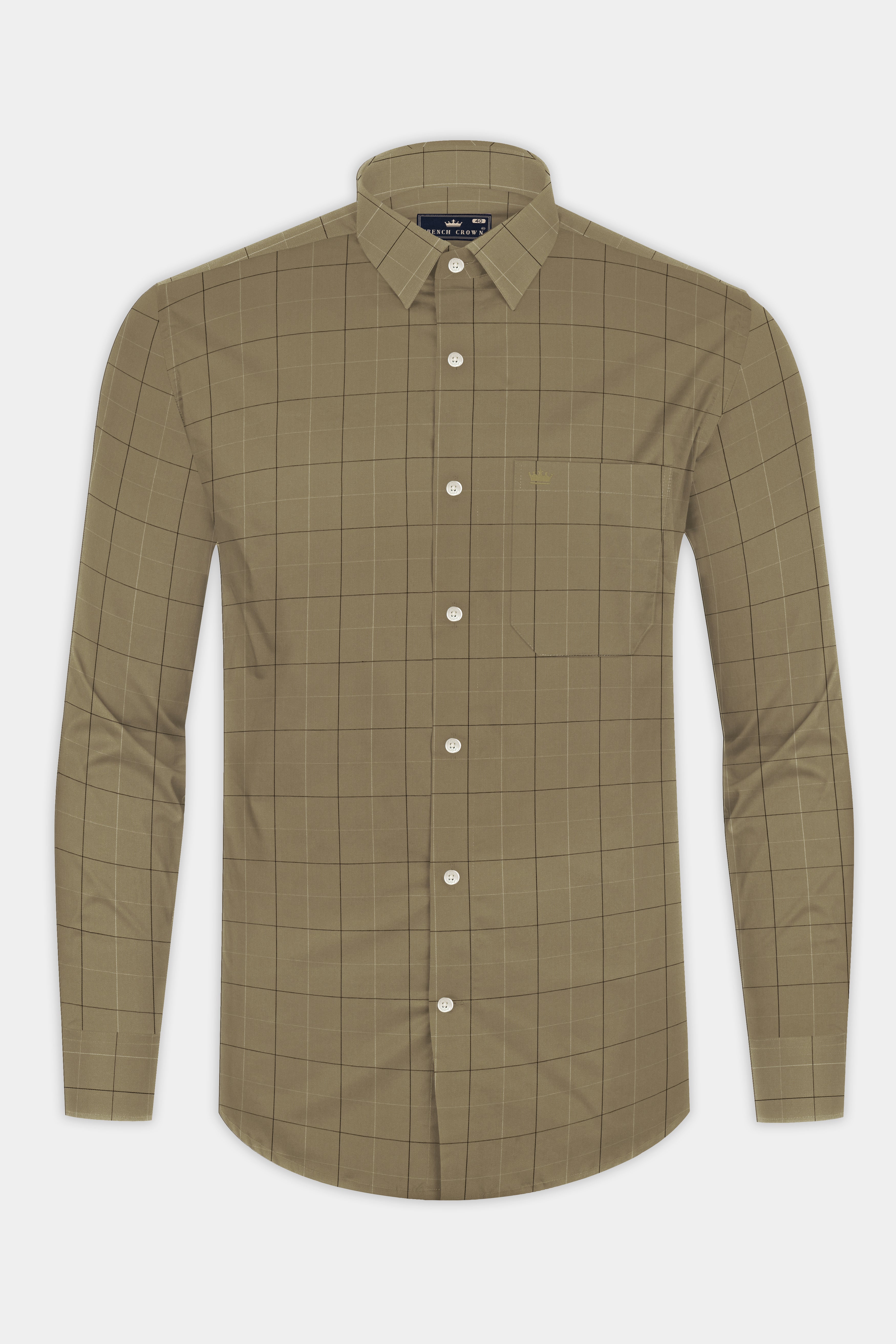 Arrowtown Brown Checked Dobby Textured Premium Giza Cotton Shirt 12974-38, 12974-H-38, 12974-39, 12974-H-39, 12974-40, 12974-H-40, 12974-42, 12974-H-42, 12974-44, 12974-H-44, 12974-46, 12974-H-46, 12974-48, 12974-H-48, 12974-50, 12974-H-50, 12974-52, 12974-H-52