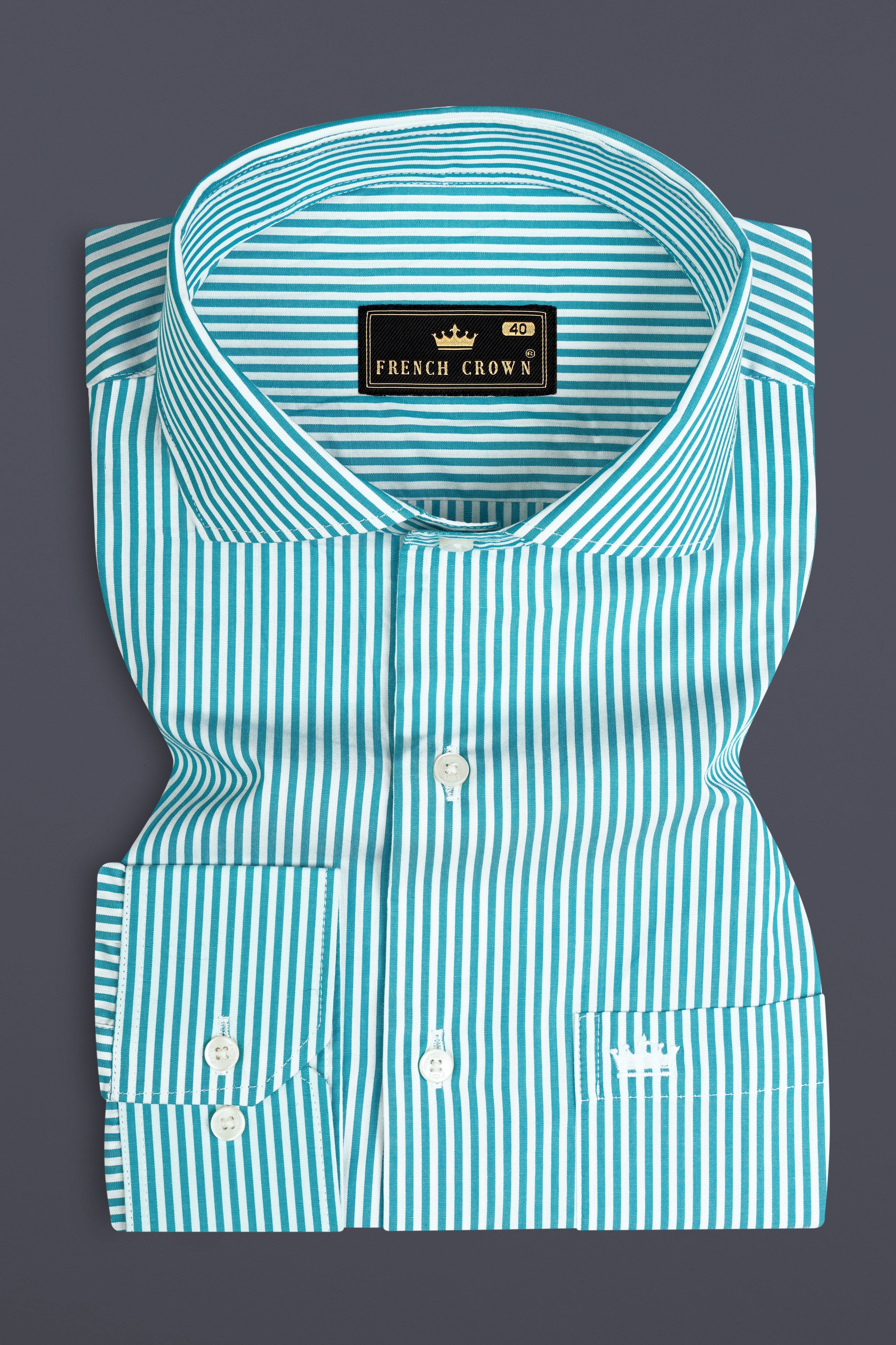 Cerulean Blue And Bright White Striped Super Soft Premium Cotton Shirt