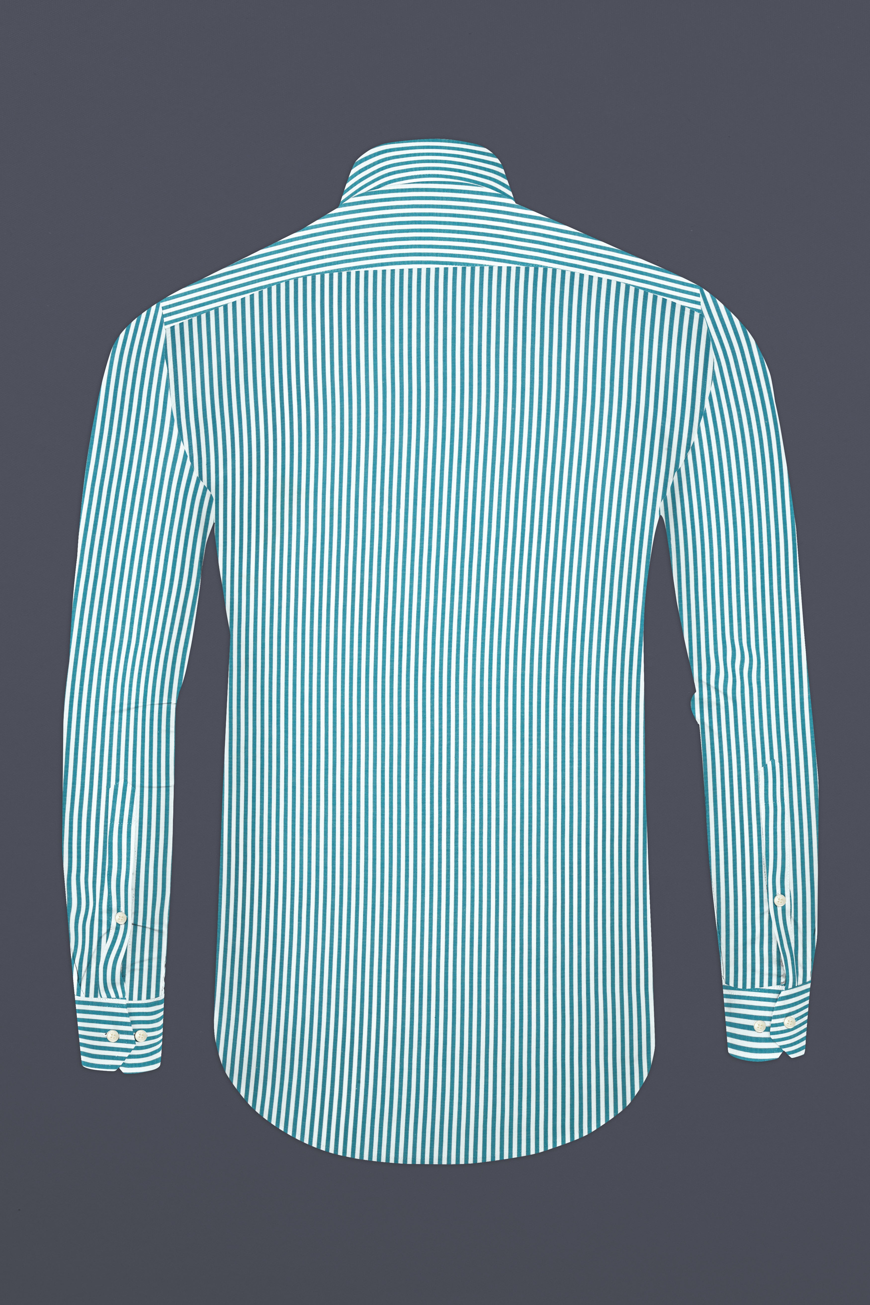 Cerulean Blue And Bright White Striped Super Soft Premium Cotton Shirt