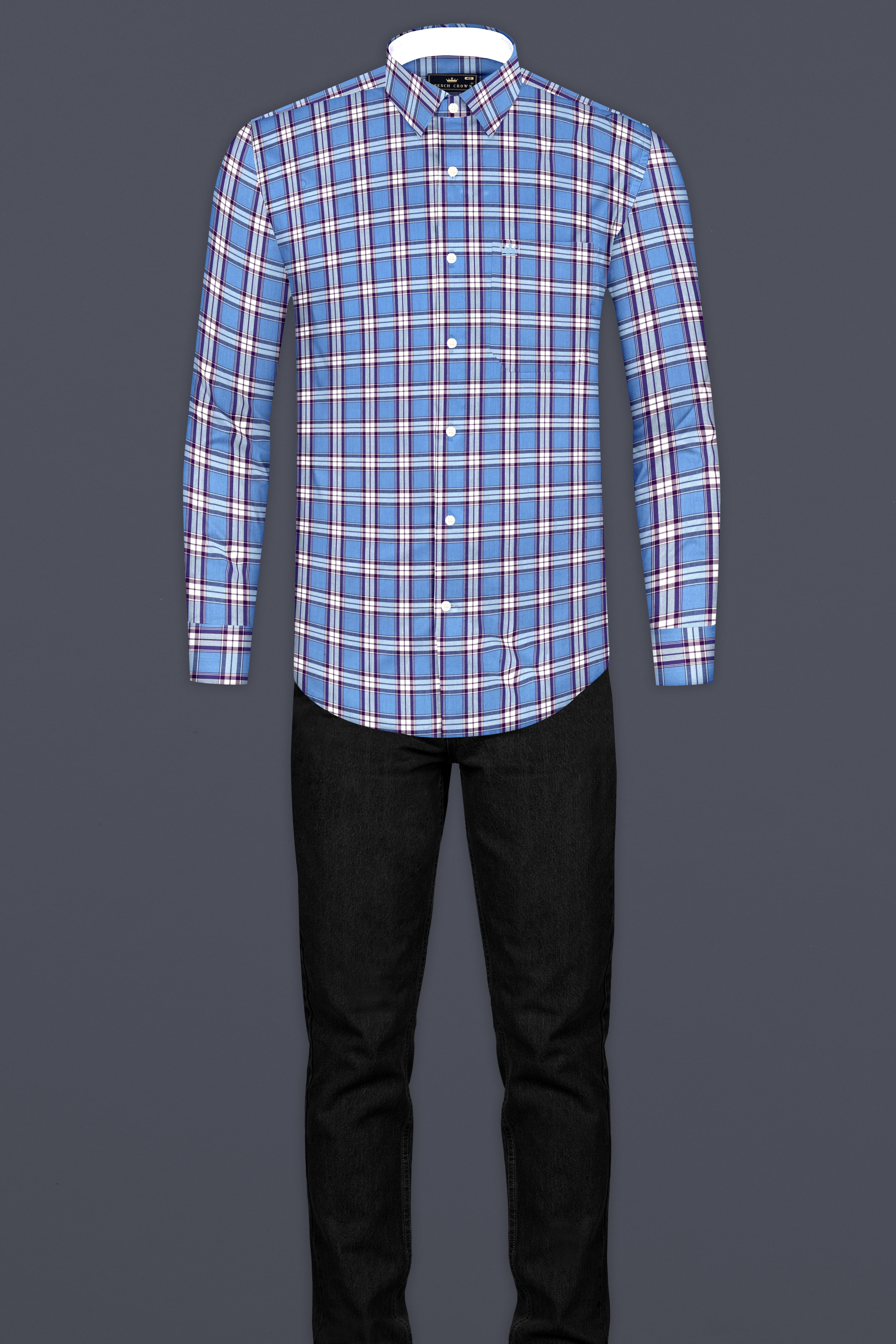 Celestial Blue Checks Plaid Premium Giza Cotton Shirt 12983-CP-38 ,12983-CP-H-38 ,12983-CP-39 ,12983-CP-H-39 ,12983-CP-40 ,12983-CP-H-40 ,12983-CP-42 ,12983-CP-H-42 ,12983-CP-44 ,12983-CP-H-44 ,12983-CP-46 ,12983-CP-H-46 ,12983-CP-48 ,12983-CP-H-48 ,12983-CP-50 ,12983-CP-H-50 ,12983-CP-52 ,12983-CP-H-52