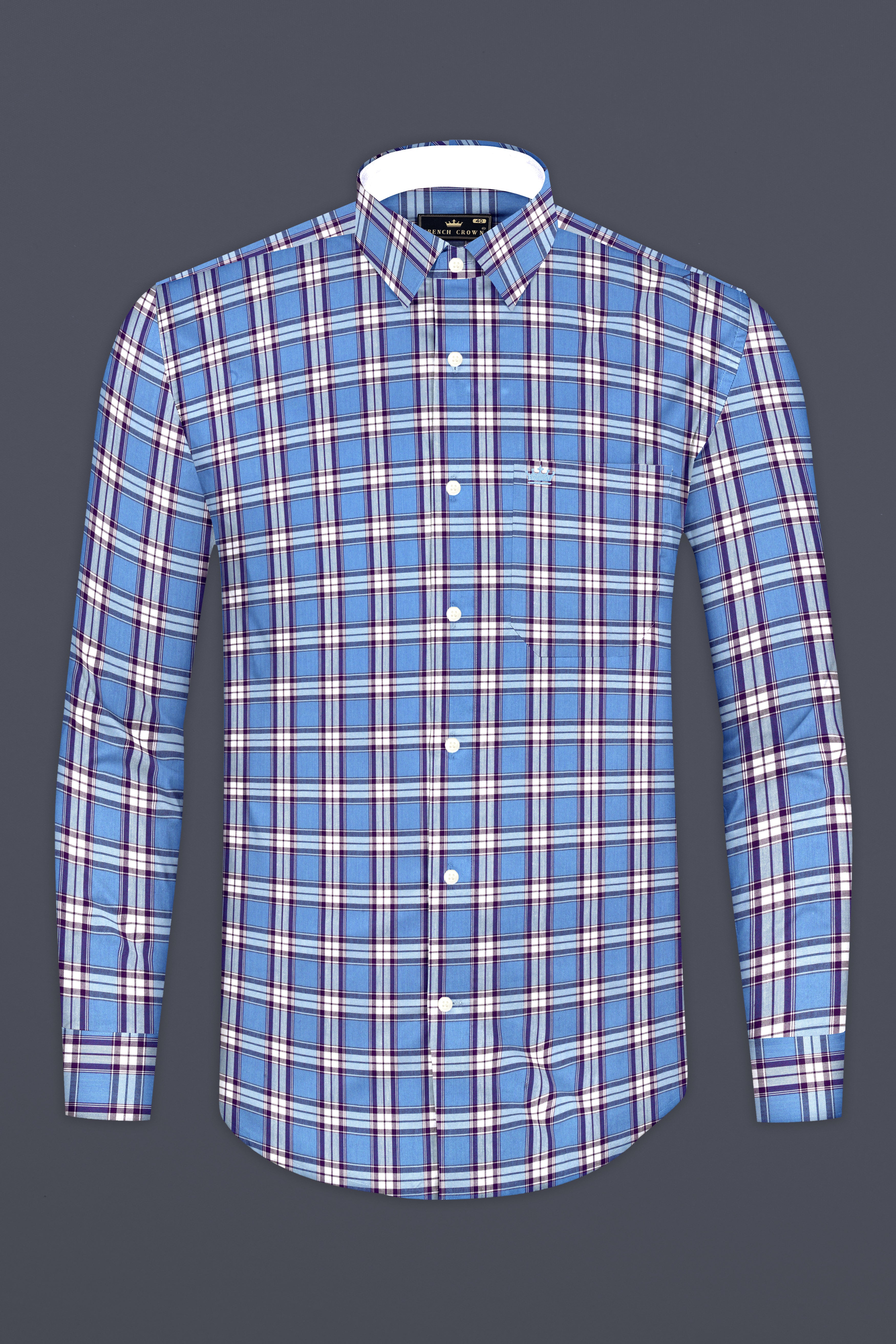 Celestial Blue Checks Plaid Premium Giza Cotton Shirt 12983-CP-38 ,12983-CP-H-38 ,12983-CP-39 ,12983-CP-H-39 ,12983-CP-40 ,12983-CP-H-40 ,12983-CP-42 ,12983-CP-H-42 ,12983-CP-44 ,12983-CP-H-44 ,12983-CP-46 ,12983-CP-H-46 ,12983-CP-48 ,12983-CP-H-48 ,12983-CP-50 ,12983-CP-H-50 ,12983-CP-52 ,12983-CP-H-52