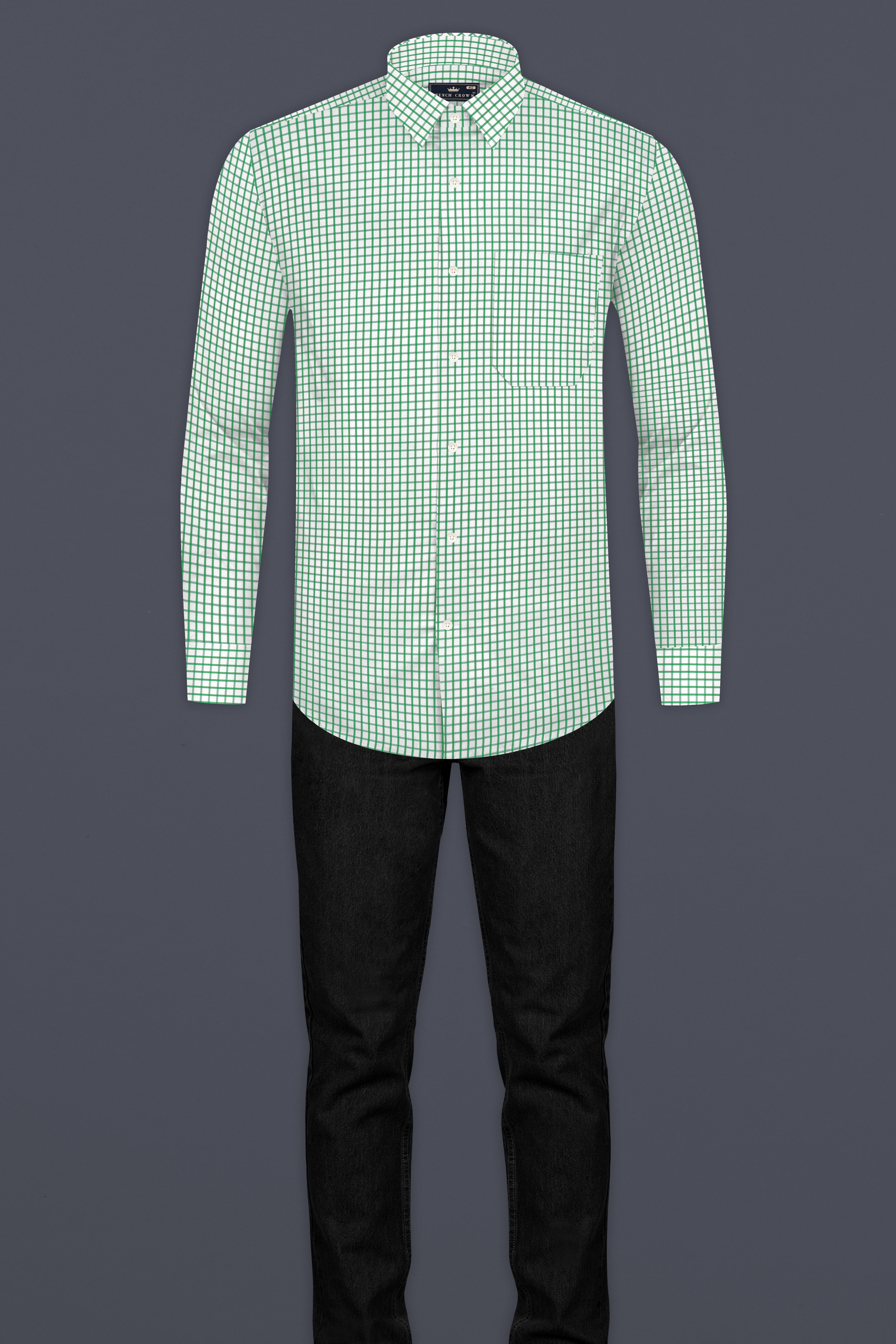 Lichen Green Checked Twill Premium Cotton Shirt 12989-38 ,12989-H-38 ,12989-39 ,12989-H-39 ,12989-40 ,12989-H-40 ,12989-42 ,12989-H-42 ,12989-44 ,12989-H-44 ,12989-46 ,12989-H-46 ,12989-48 ,12989-H-48 ,12989-50 ,12989-H-50 ,12989-52 ,12989-H-52